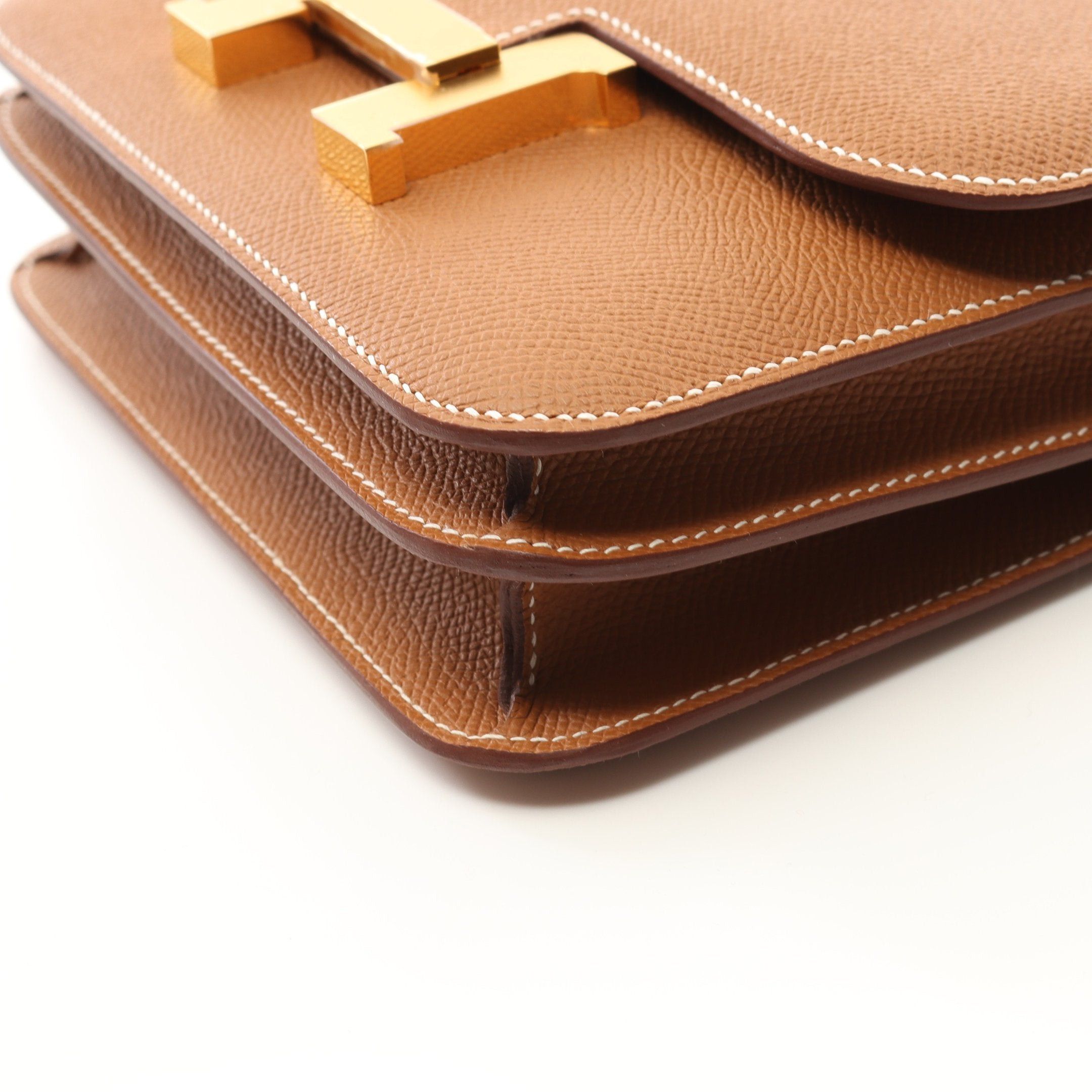 Hermes Hermes Constance 3 Mini Gold Shoulder Bag Veau Epsom Light Brown Hardware Double Engraved Size ONE SIZE - 6 Thumbnail