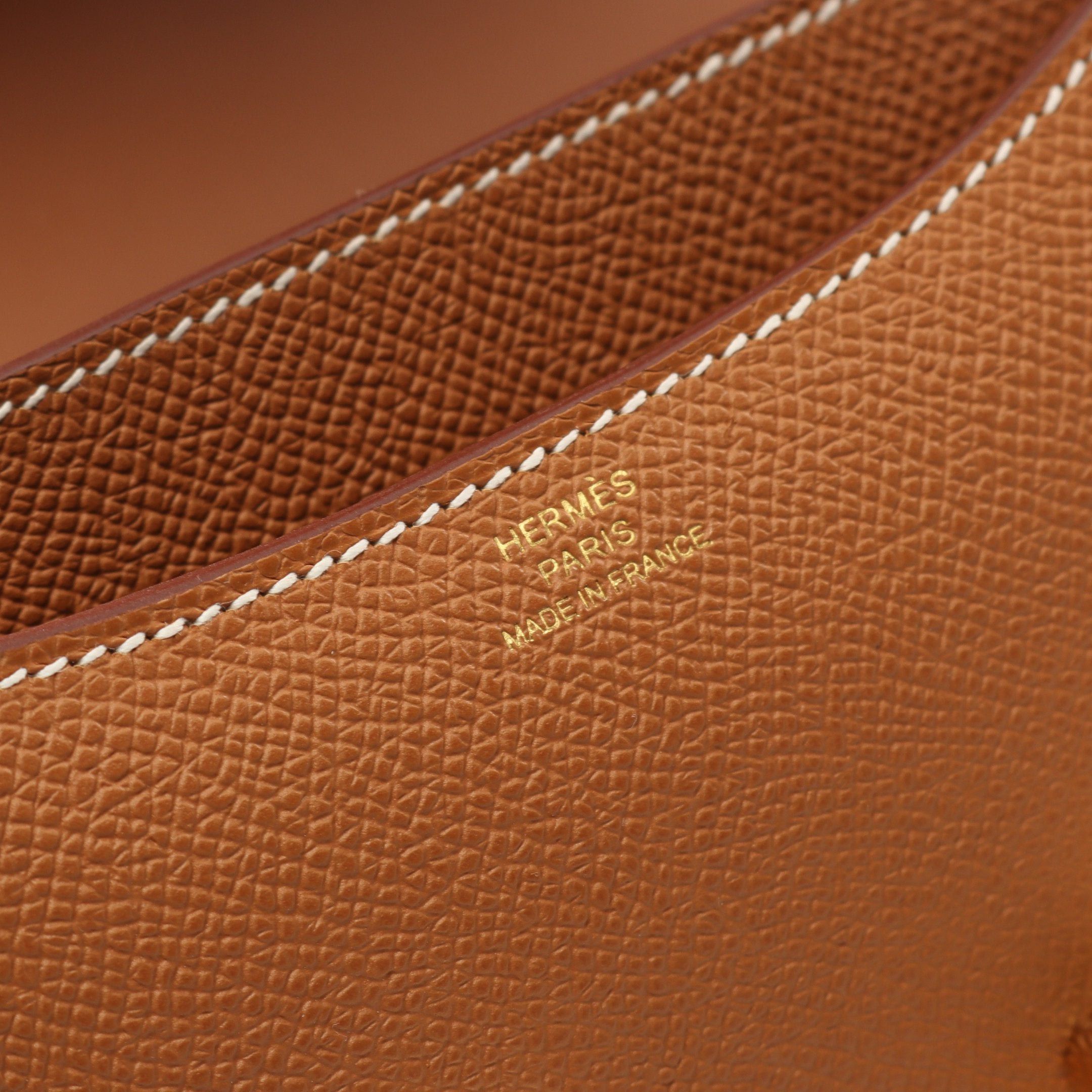 Hermes Hermes Constance 3 Mini Gold Shoulder Bag Veau Epsom Light Brown Hardware Double Engraved Size ONE SIZE - 4 Thumbnail