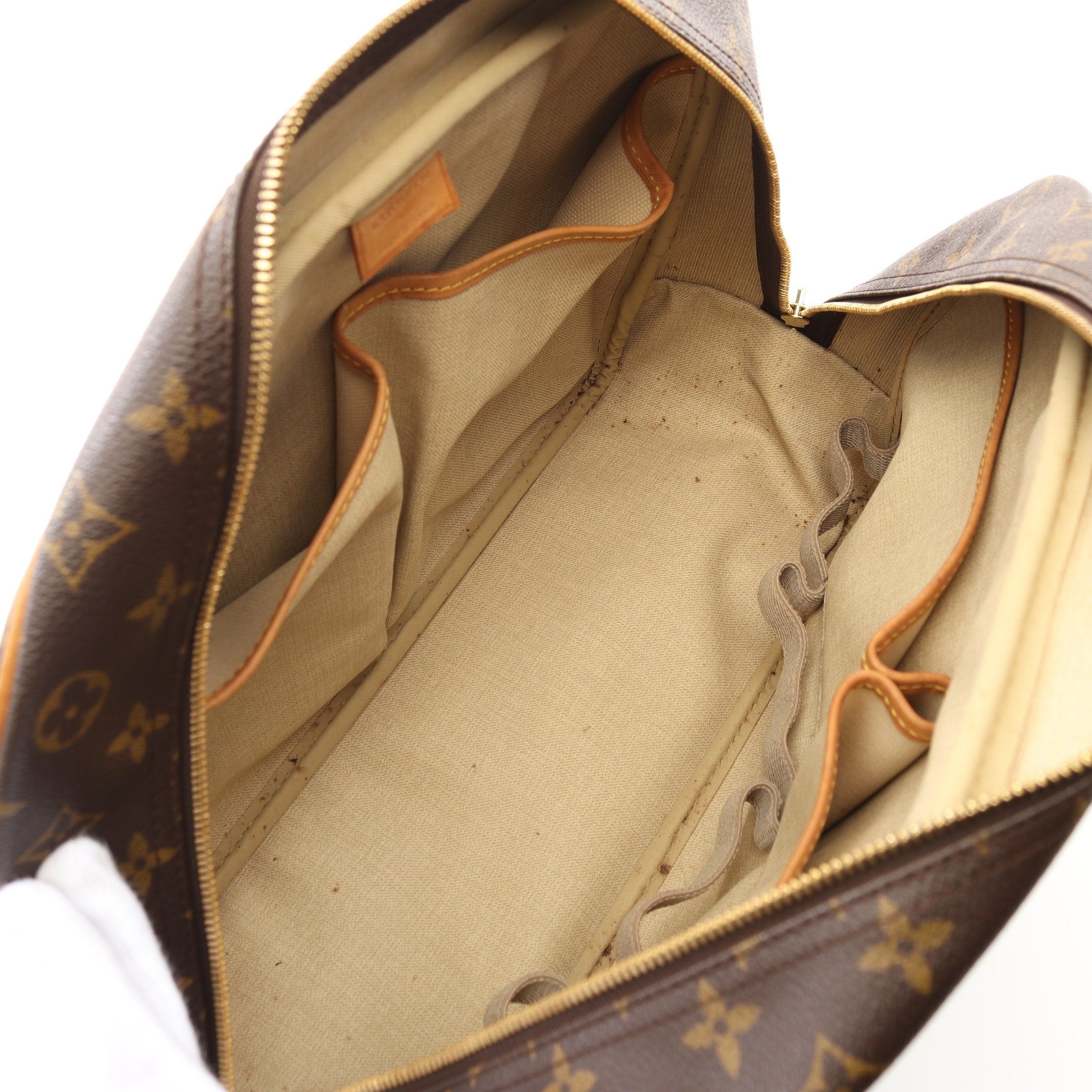 Louis Vuitton Louis Vuitton Deauville Bowling Vanity Monogram Handbag Leather Brown Size ONE SIZE - 3 Thumbnail