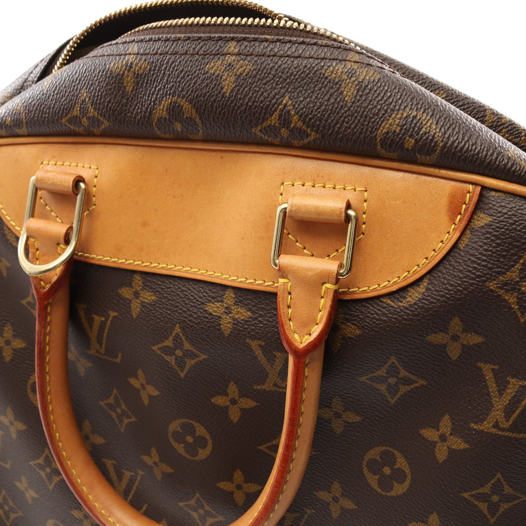 Louis Vuitton Louis Vuitton Deauville Bowling Vanity Monogram Handbag Leather Brown Size ONE SIZE - 9 Thumbnail