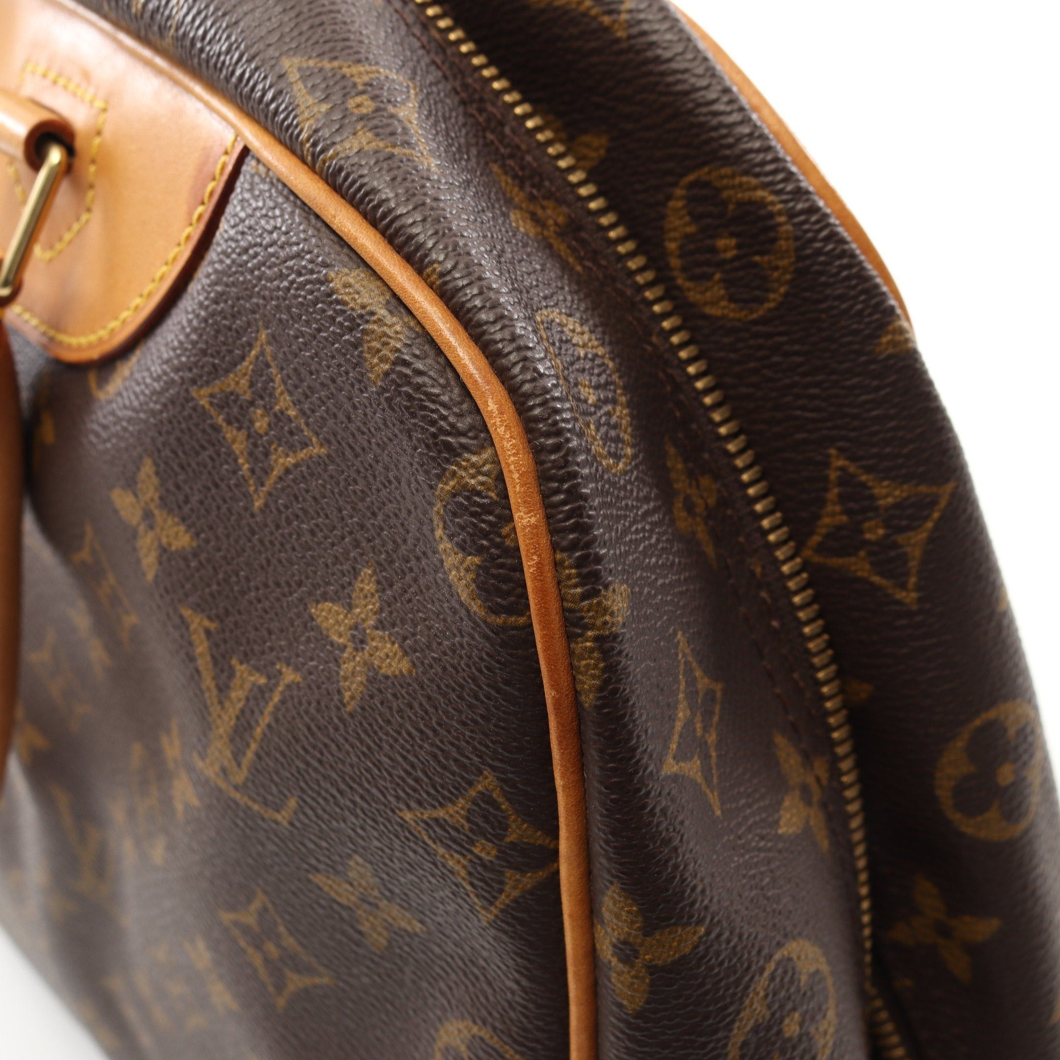 Louis Vuitton Louis Vuitton Deauville Bowling Vanity Monogram Handbag Leather Brown Size ONE SIZE - 8 Thumbnail