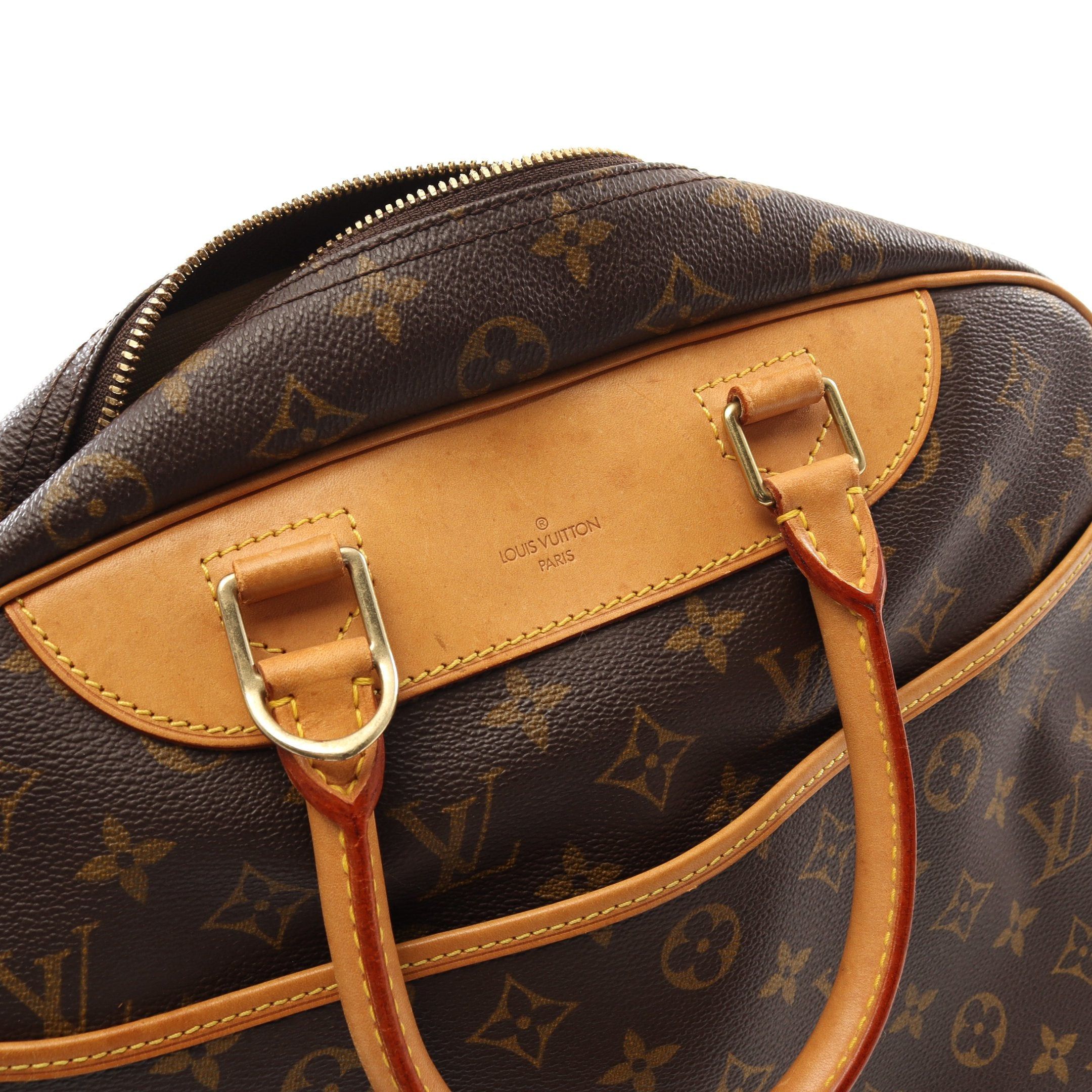 Louis Vuitton Louis Vuitton Deauville Bowling Vanity Monogram Handbag Leather Brown Size ONE SIZE - 10 Thumbnail
