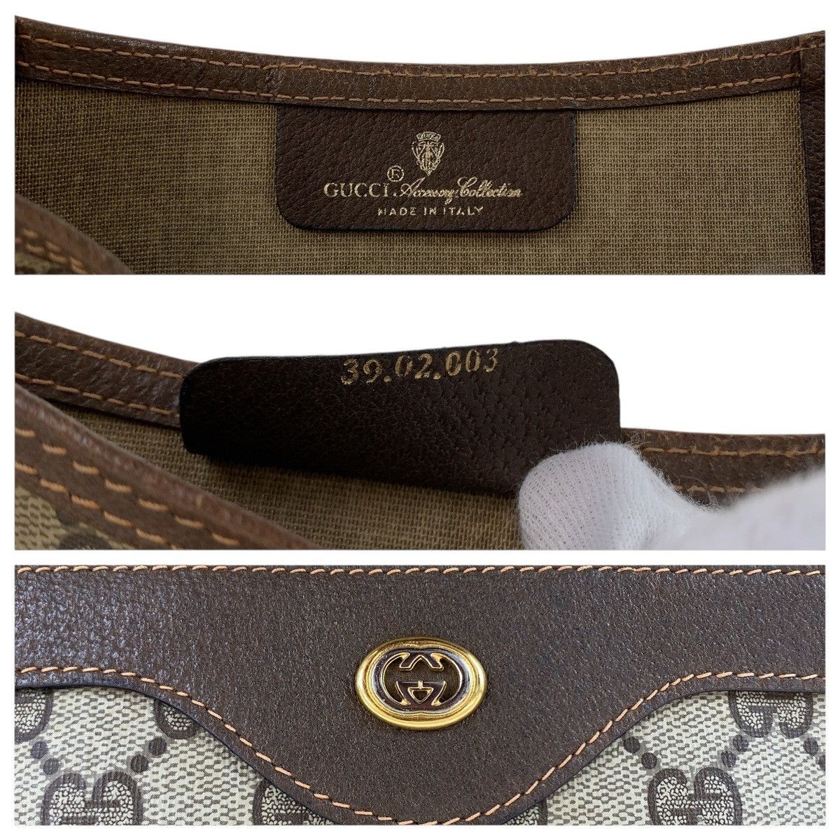 Gucci Gucci Gucci GG Supreme Canvas/Leather Old Gucci Sheline 2way Tote Bag/Shoulder Bag 39 02 003 Canvas Shoulder Bag 39 02 003 DUTY FREE for USA Size ONE SIZE - 4 Thumbnail