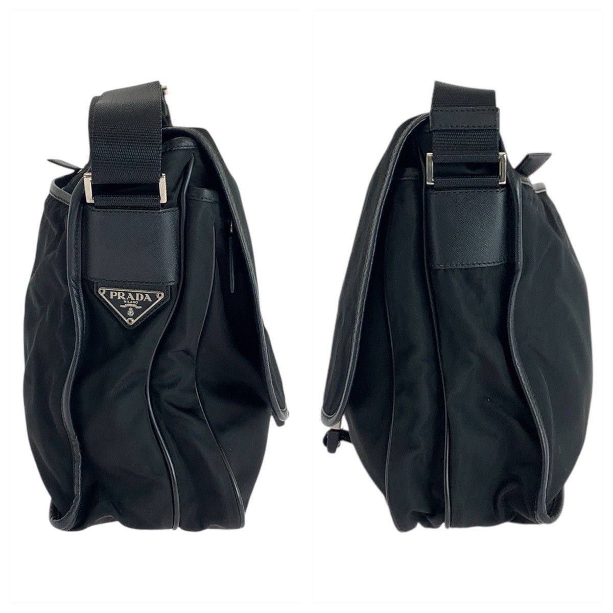Prada Prada Prada Tessuto Triangle Logo Plate Nylon/Leather Shoulder Bag 502517 Leather Shoulder Bag DUTY FREE for USA Size ONE SIZE - 8 Thumbnail