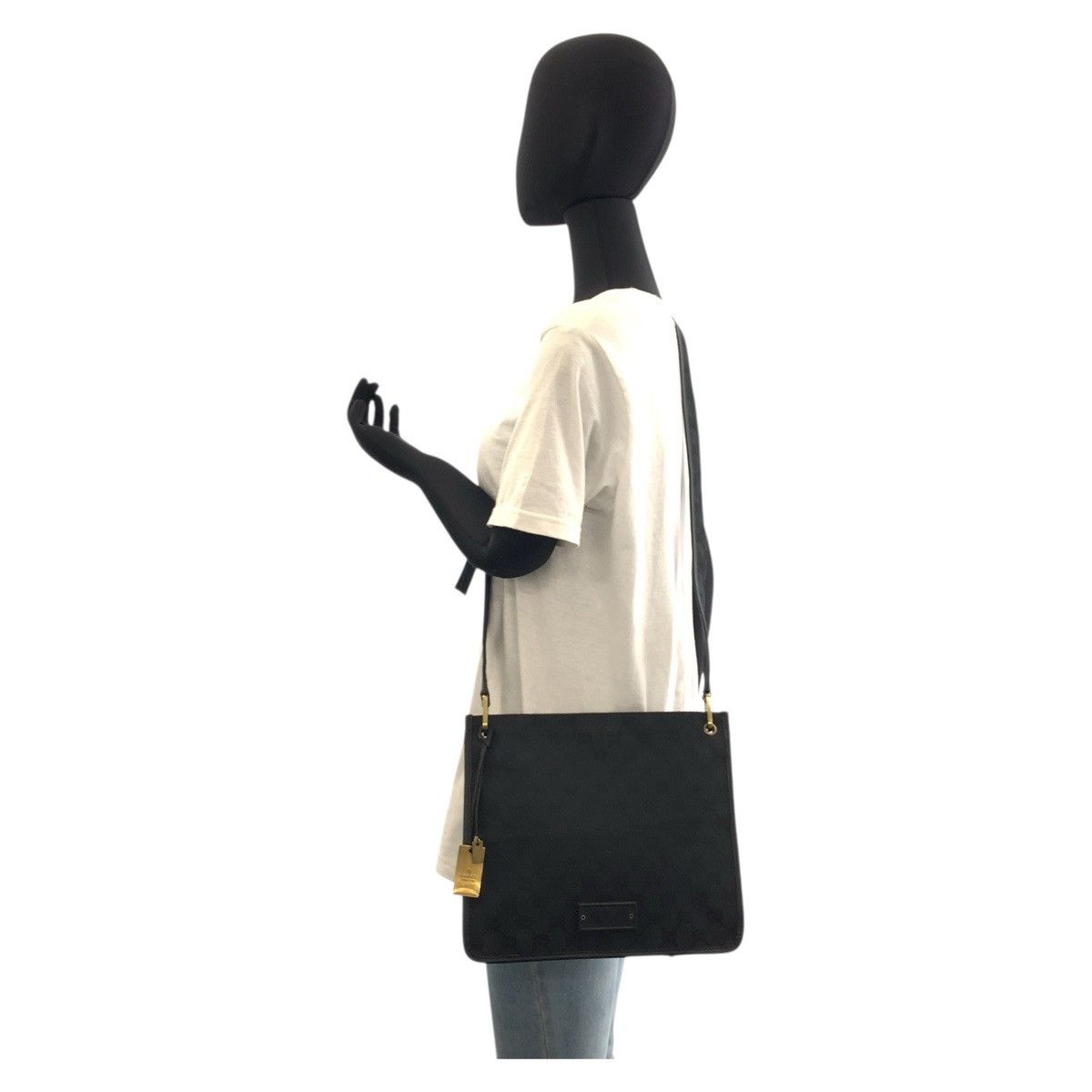 Gucci Gucci Gucci GG Canvas/Leather Shoulder Bag 91762 Canvas Shoulder Bag 91762 DUTY FREE for USA Size ONE SIZE - 6 Thumbnail