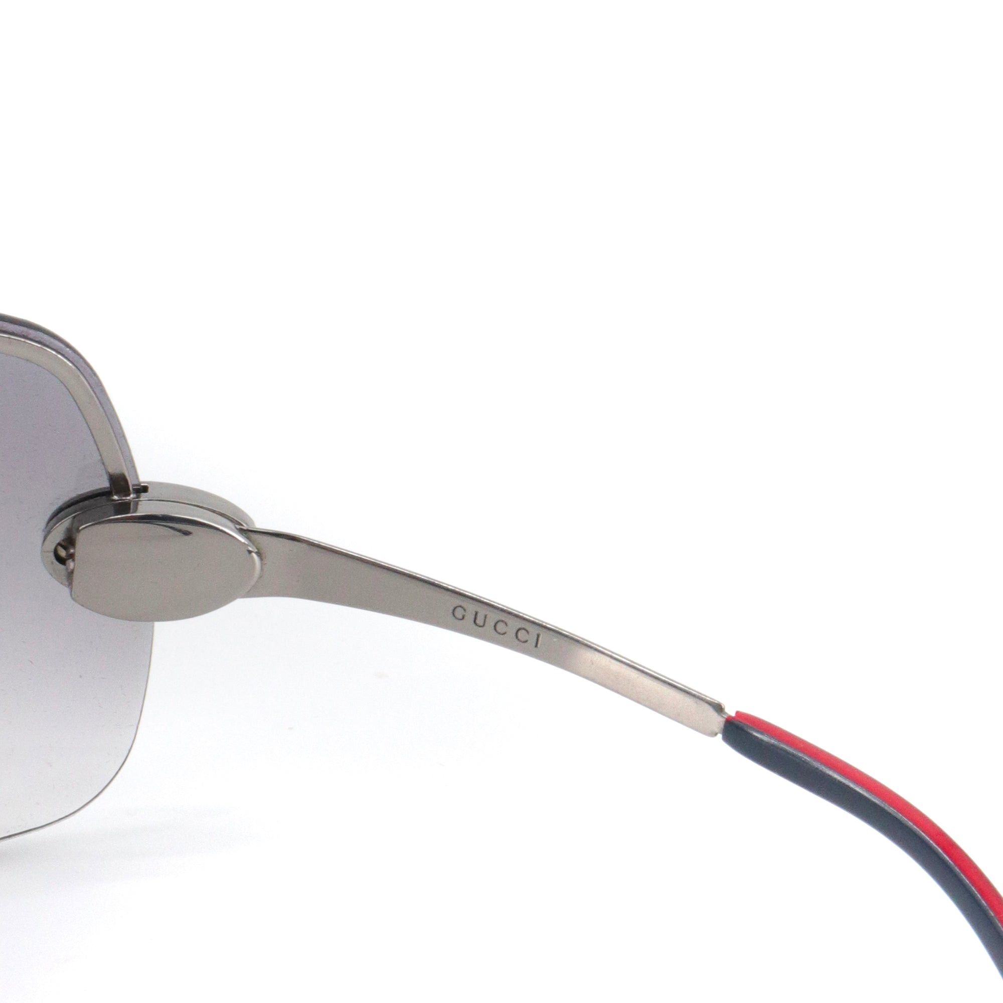 Gucci GUCCI - Gucci Mask sunglasses in gray metal Size ONE SIZE - 4 Thumbnail