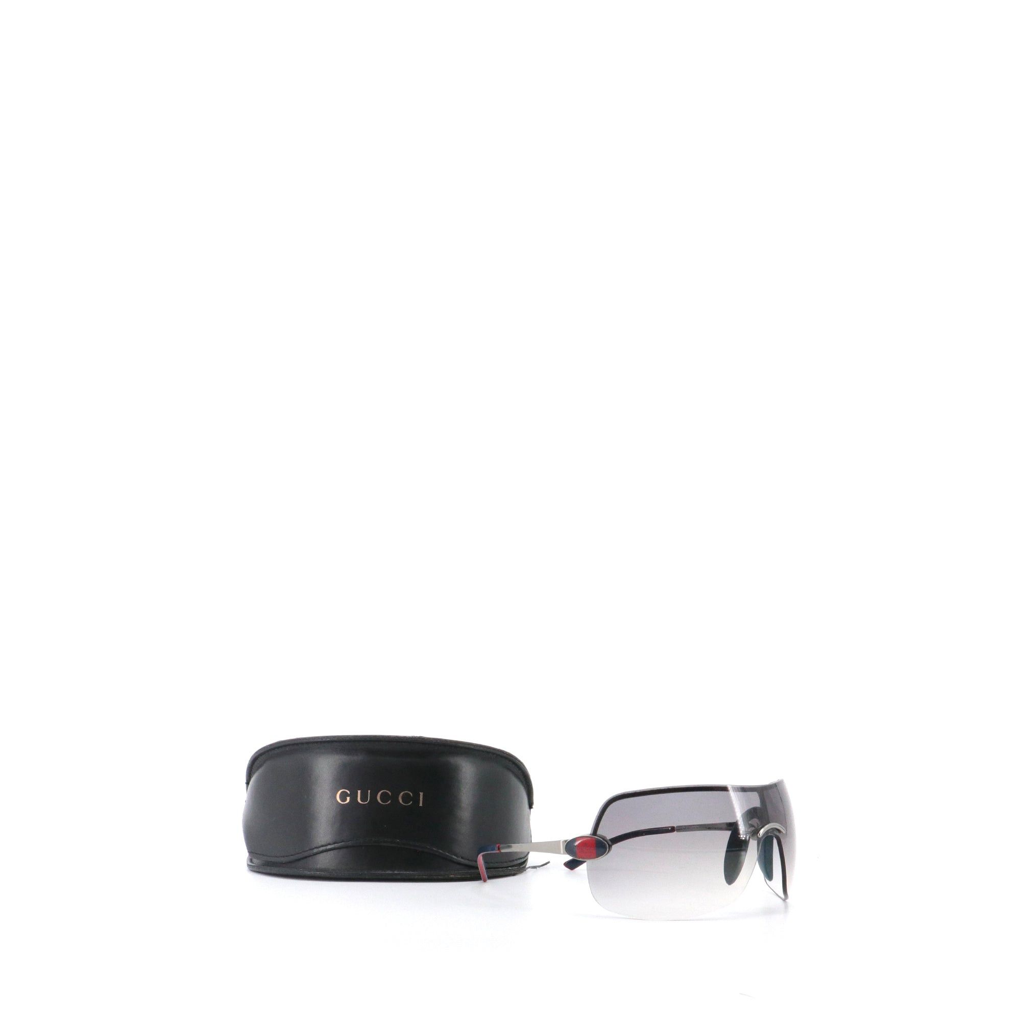 Gucci GUCCI - Gucci Mask sunglasses in gray metal Size ONE SIZE - 5 Thumbnail