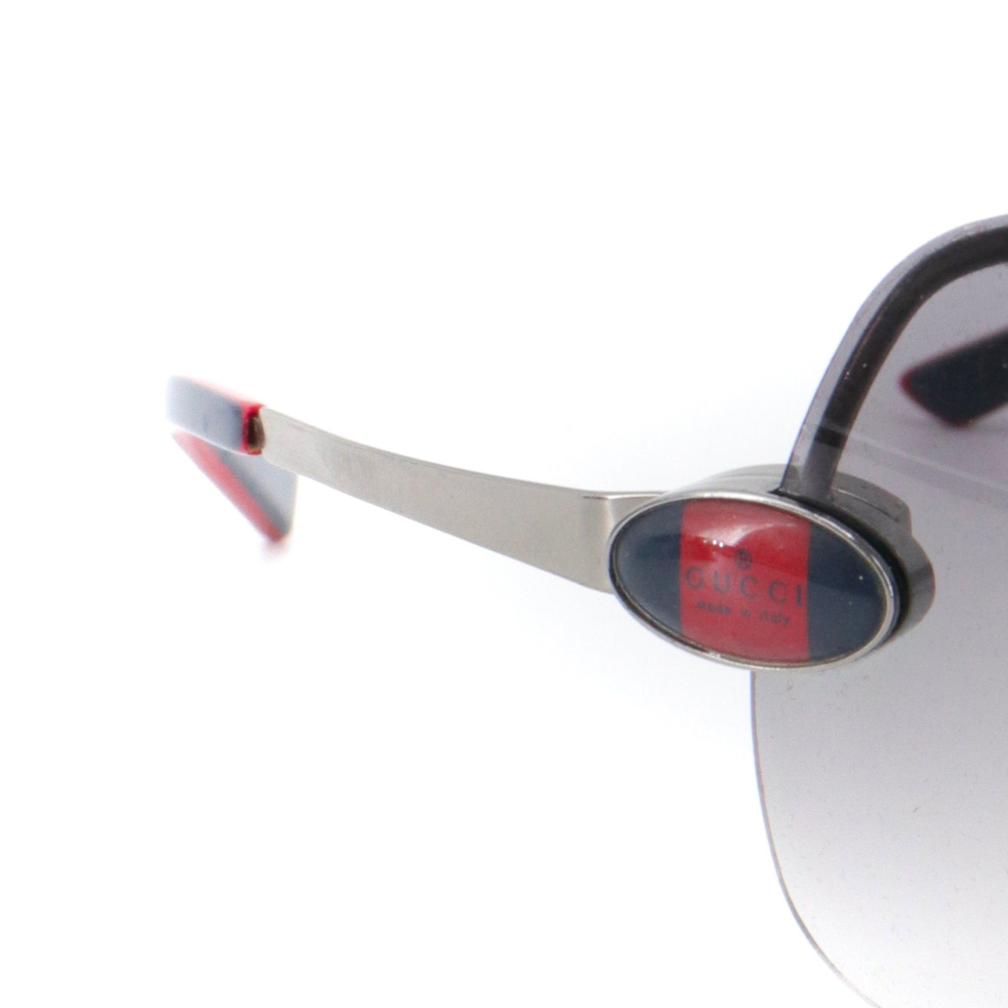 Gucci GUCCI - Gucci Mask sunglasses in gray metal Size ONE SIZE - 3 Thumbnail