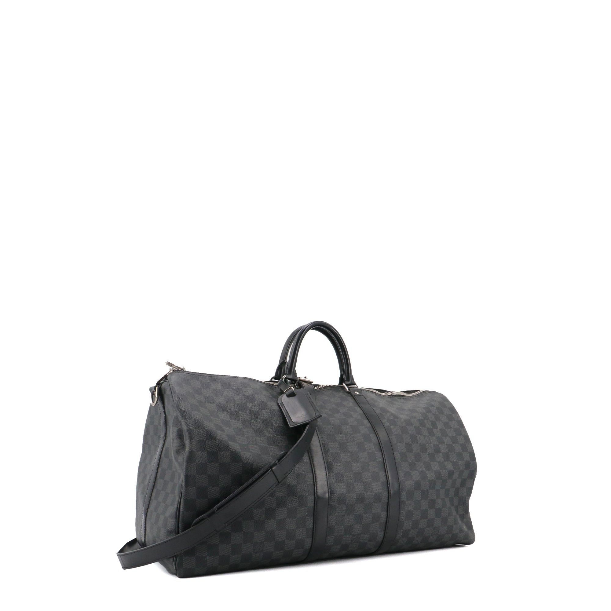 Louis Vuitton LOUIS VUITTON - Louis Vuitton Keepall 55 travel bag in graphite damier canvas Size ONE SIZE - 2 Thumbnail