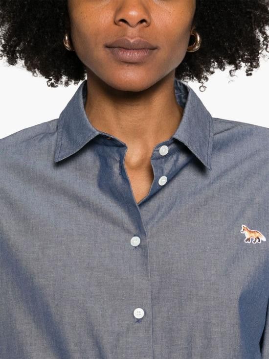 Maison Kitsune MAISON KITSUNE Women Shirts OW00401WC5043 P470 BLUE Size XS / US 0-2 / IT 36-38 - 5 Thumbnail