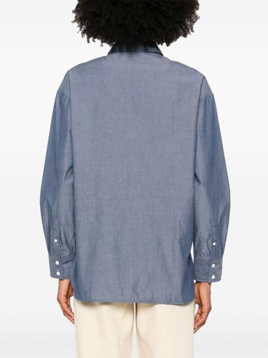 Maison Kitsune MAISON KITSUNE Women Shirts OW00401WC5043 P470 BLUE Size XS / US 0-2 / IT 36-38 - 4 Thumbnail
