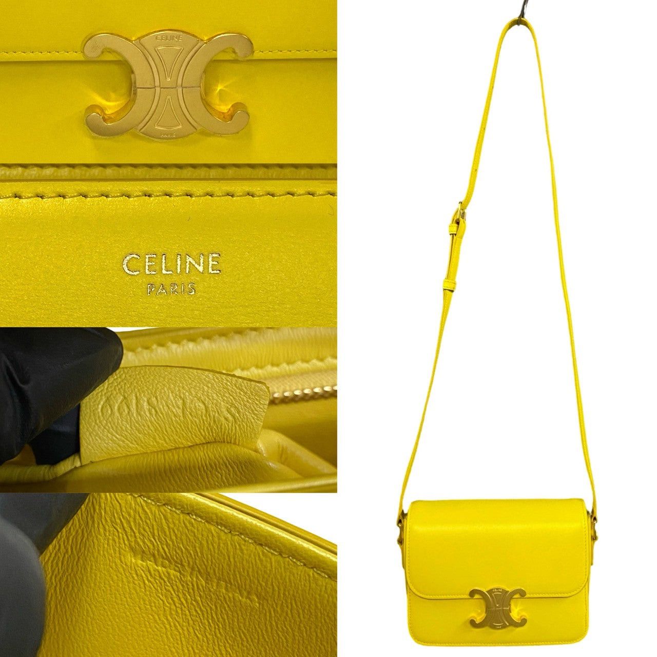 Celine Celine Shoulder Bag Yellow Leather Size ONE SIZE - 3 Thumbnail