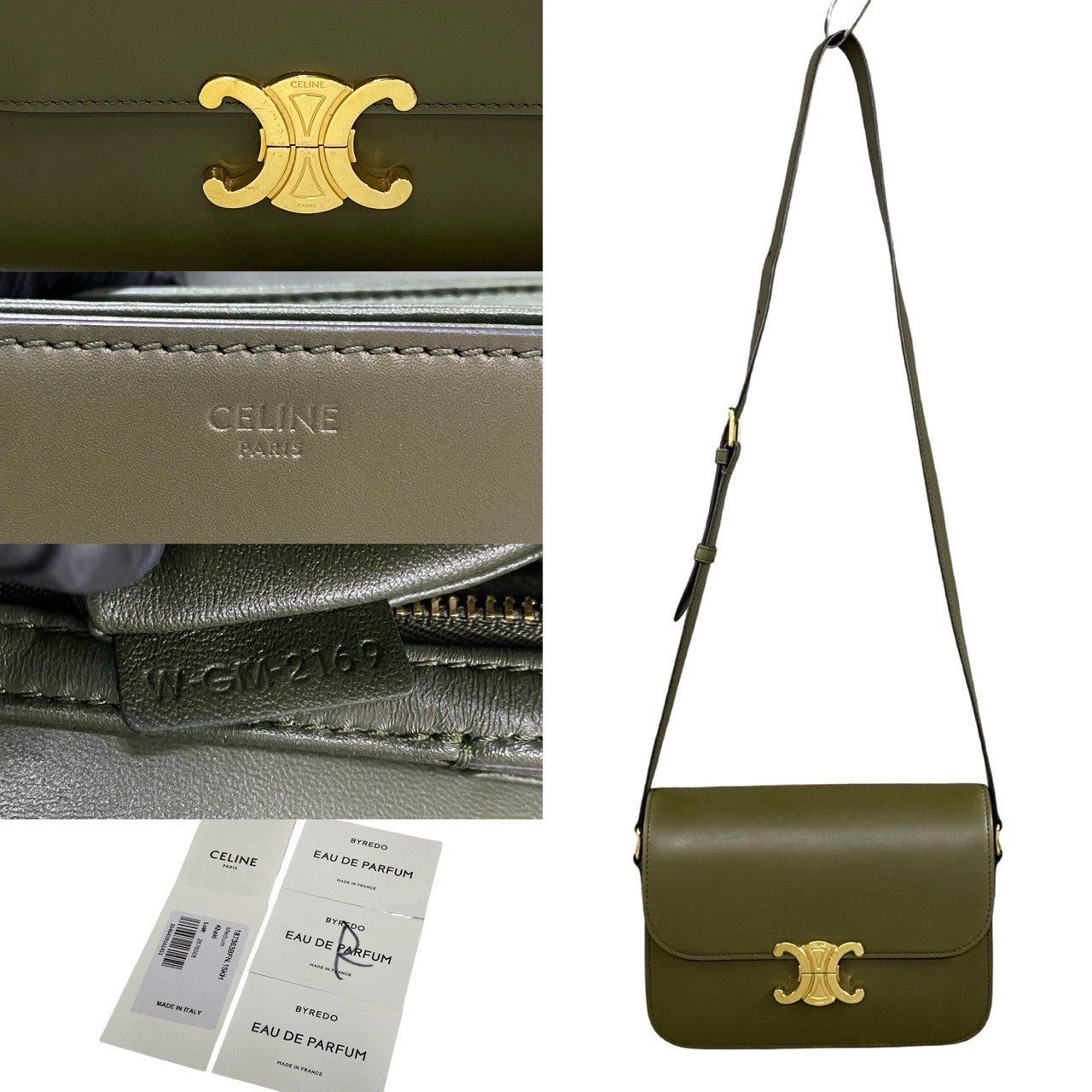 Celine Celine Shoulder Bag Green Leather Size ONE SIZE - 3 Thumbnail