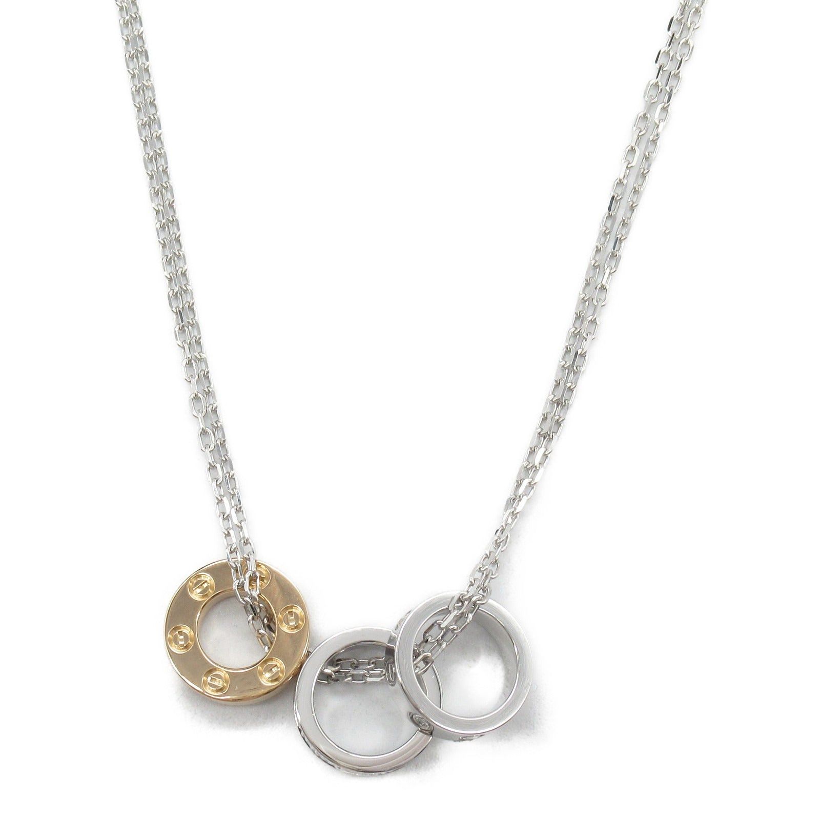 Cartier Cartier Love Necklace Three Hoops Diamond K18Wg (White Gold) K18Pg (Pink Clear Size ONE SIZE - 2 Thumbnail