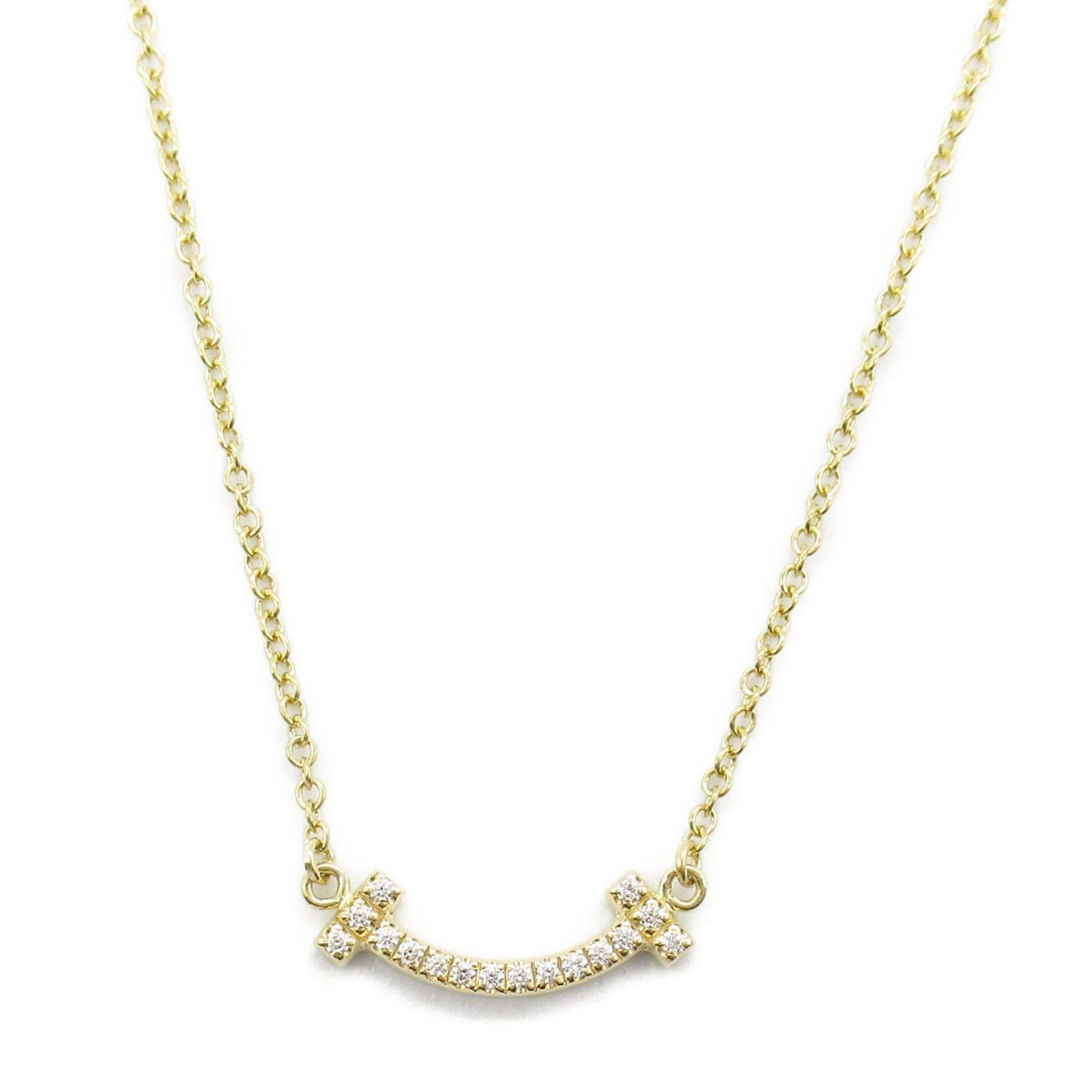 Tiffany & Co. Tiffany Co T-Smile Mini Diamond Necklace K18 (Yellow Gold) Clear Size ONE SIZE - 2 Thumbnail