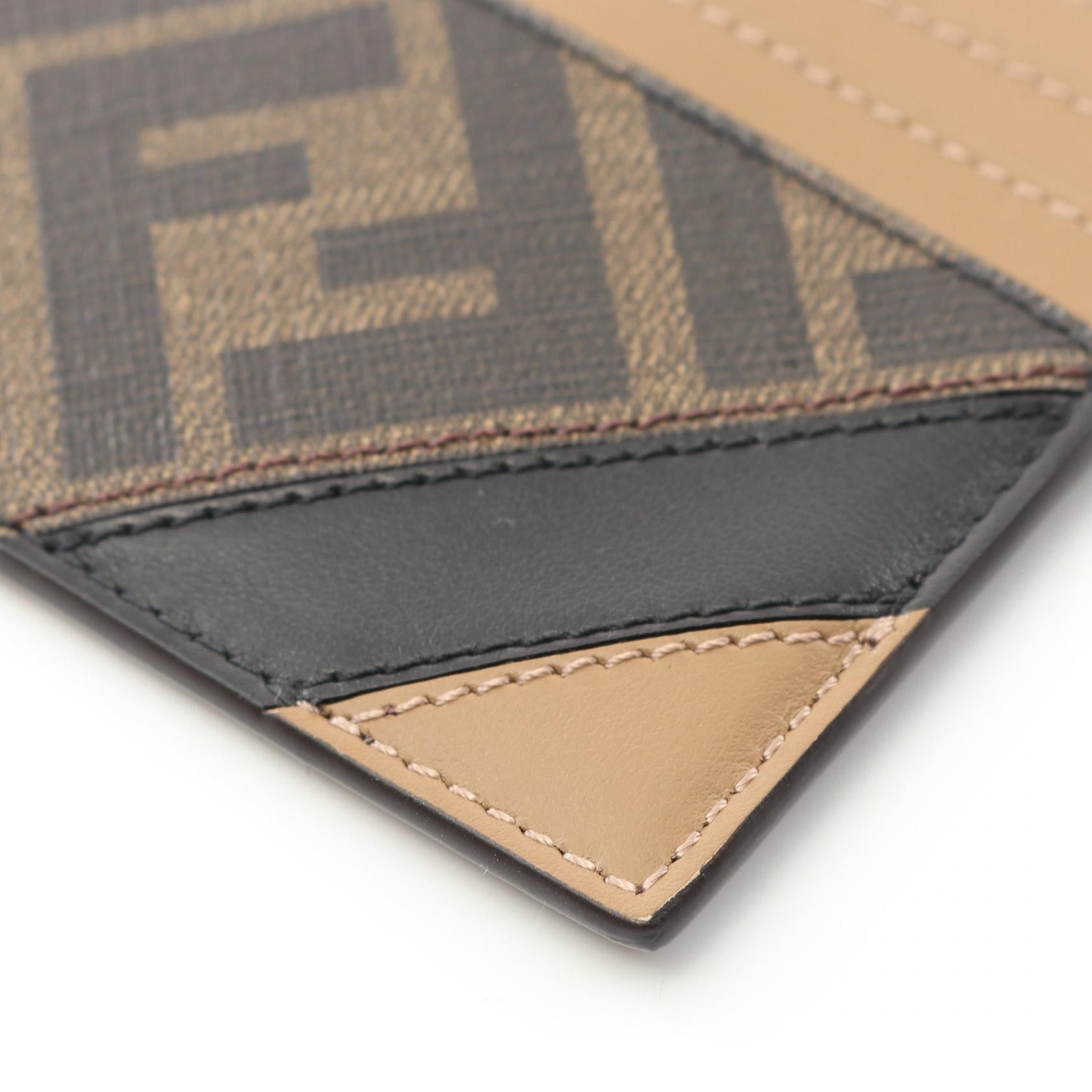 Fendi Fendi Zucca Card Case Coated Canvas Leather Brown Black Size ONE SIZE - 6 Thumbnail