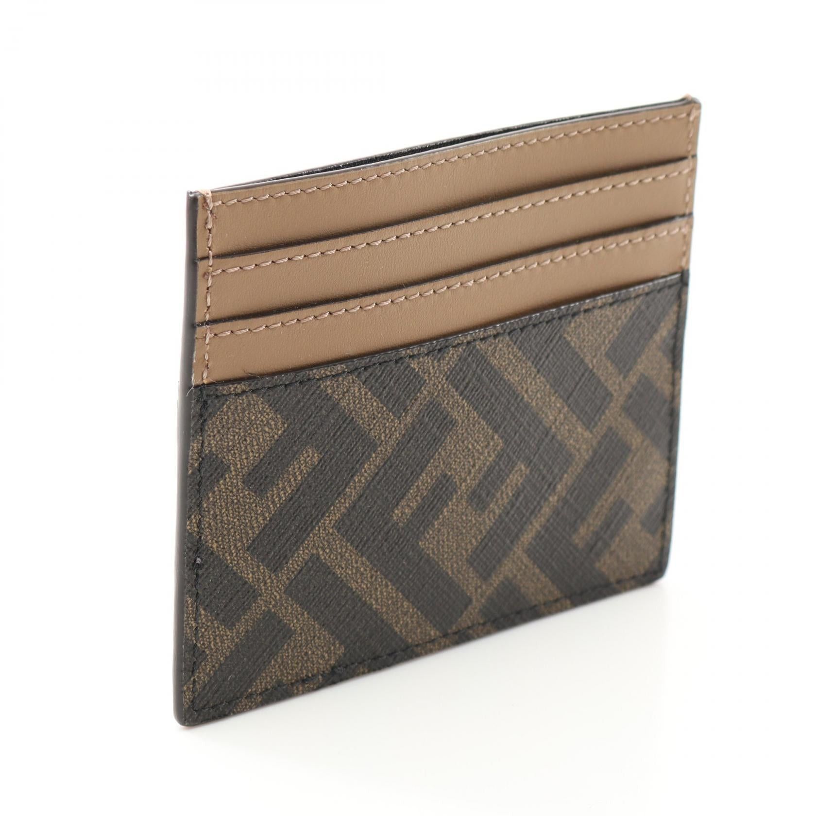 Fendi Fendi Zucca Card Case Coated Canvas Leather Brown Black Size ONE SIZE - 2 Thumbnail