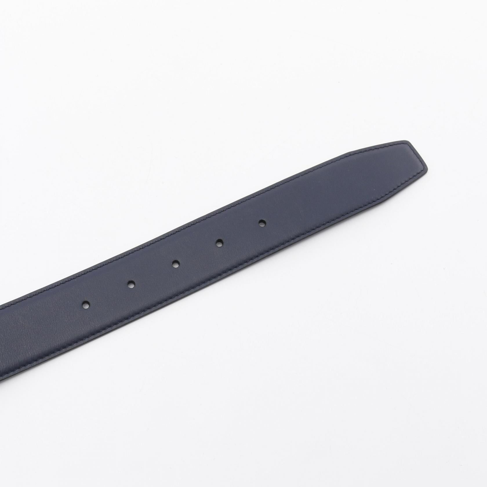 Salvatore Ferragamo Salvatore Ferragamo Gancini Belt Leather Navy Size ONE SIZE - 3 Thumbnail