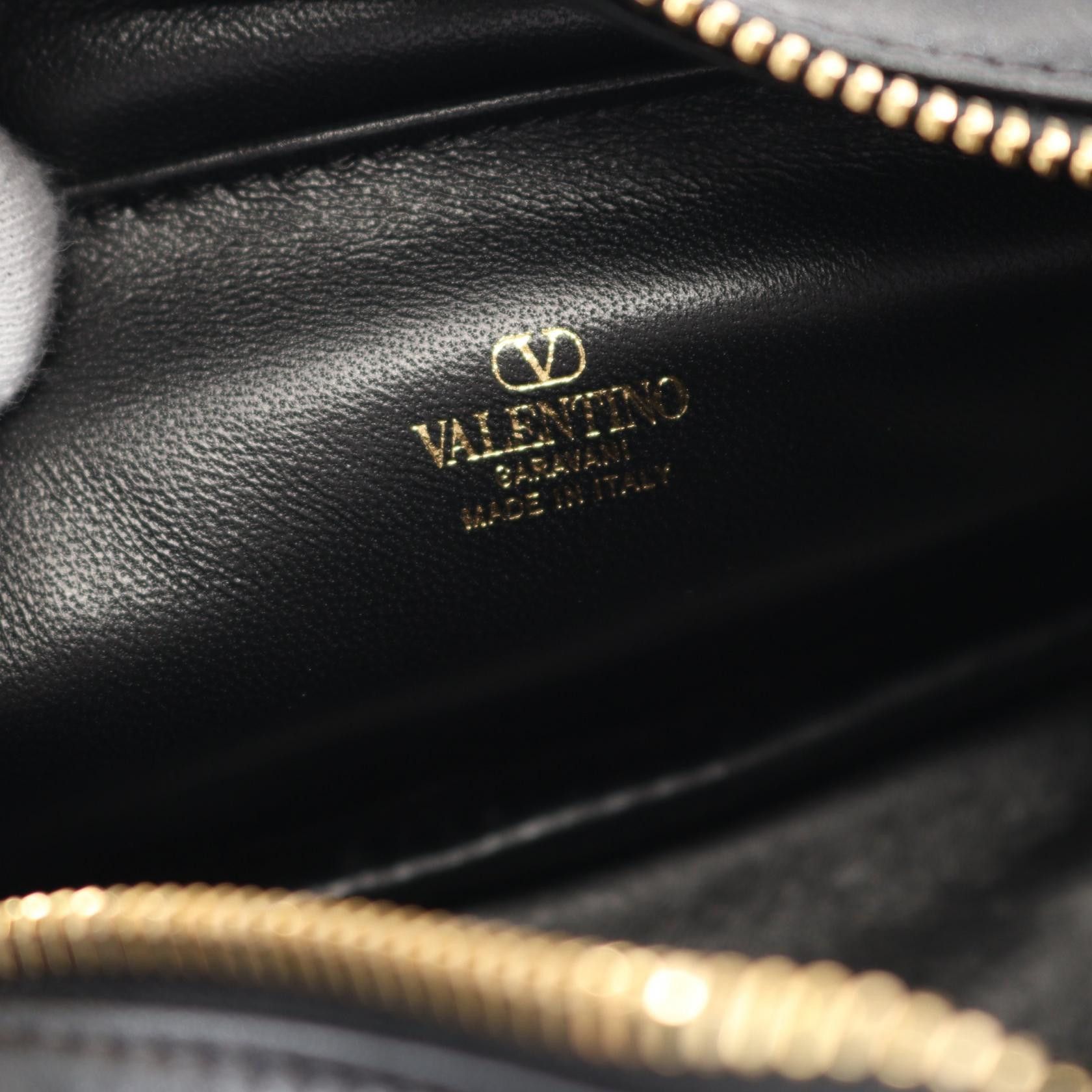 Valentino Valentino V Logo Handbag Leather Black Size ONE SIZE - 4 Thumbnail