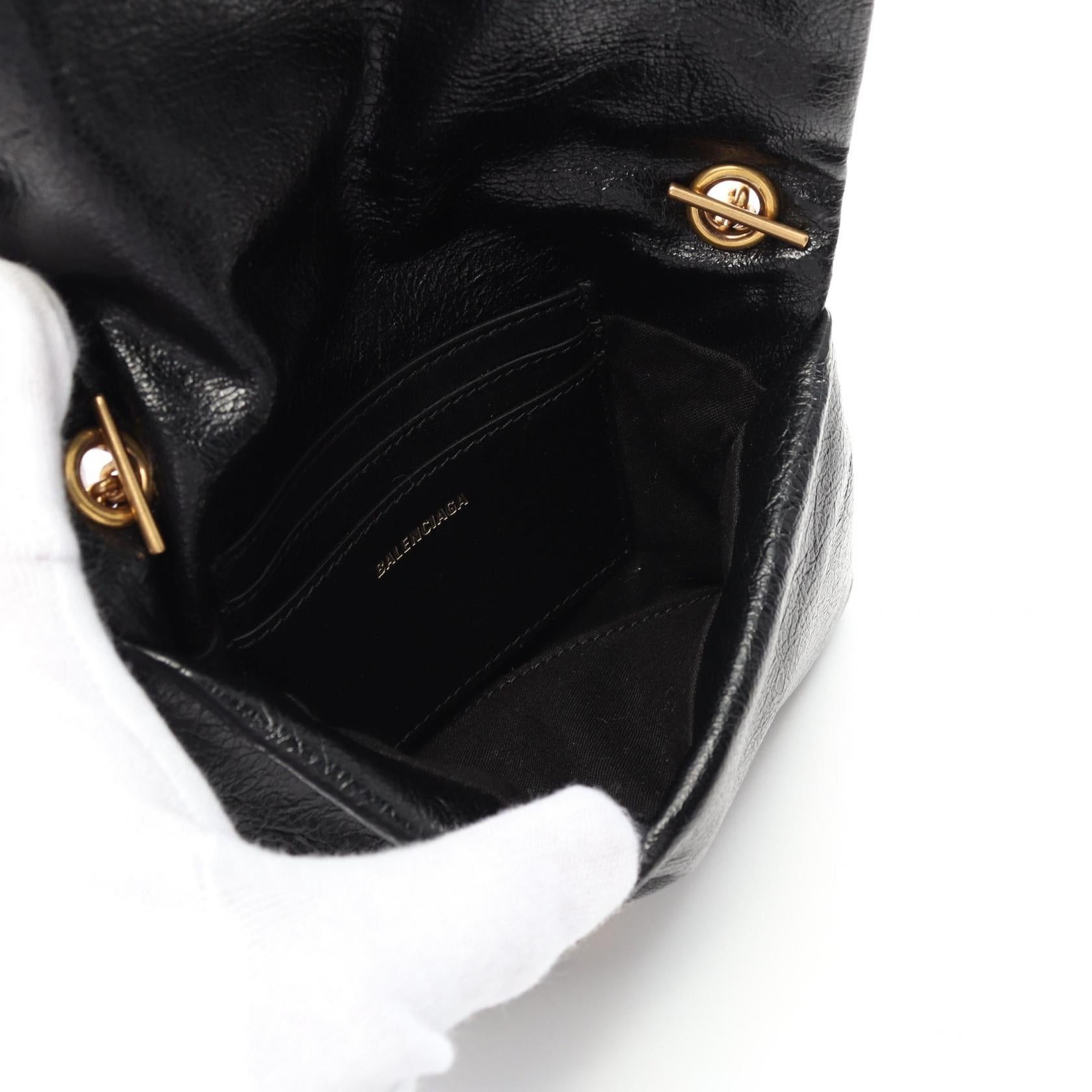 Balenciaga Balenciaga Monaco Nano Bag Shoulder Leather Black Size ONE SIZE - 3 Thumbnail