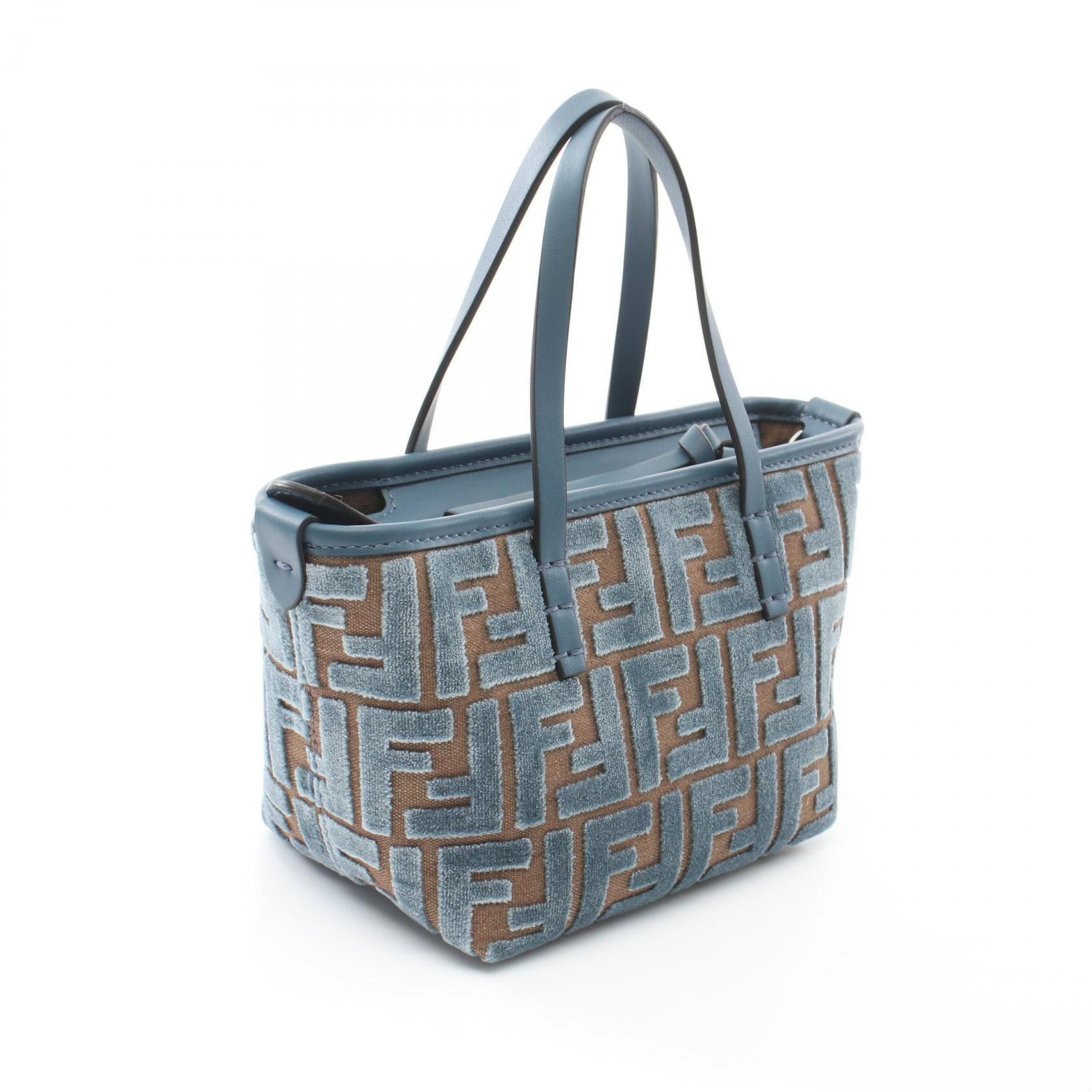 Fendi Fendi Roll Mini Handbag Tote Bag Fabric Canvas Leather Green Brown Size ONE SIZE - 2 Thumbnail