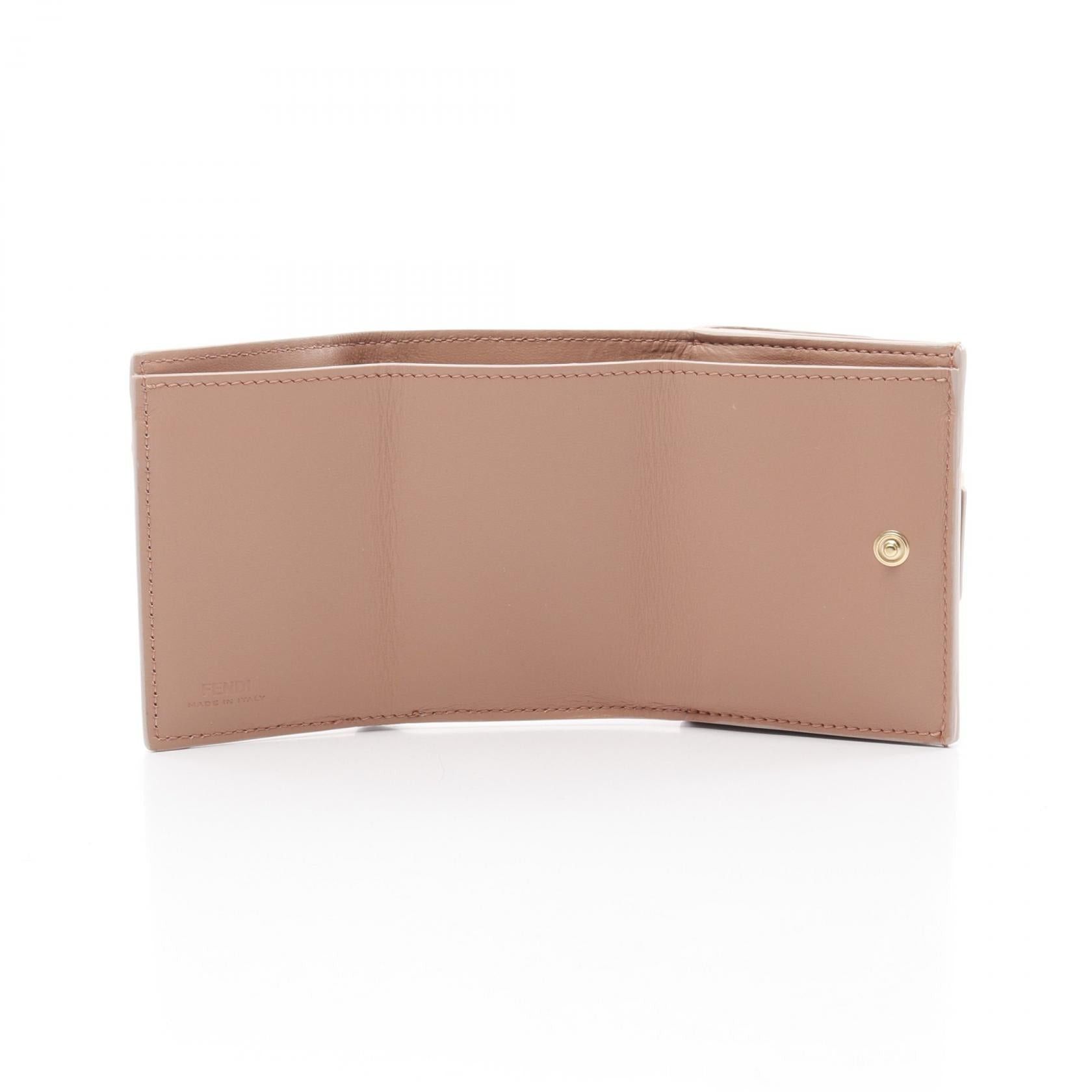 Fendi Fendi Micro Trifold Wallet Leather Pink Size ONE SIZE - 3 Thumbnail