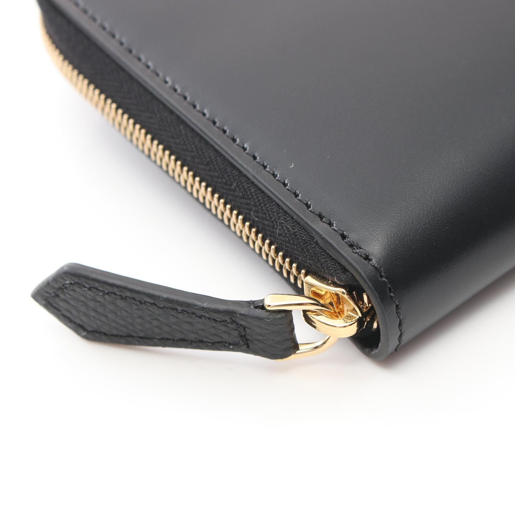 Fendi Fendi Ff Diamond Round Zipper Wallet Leather Black Size ONE SIZE - 6 Thumbnail