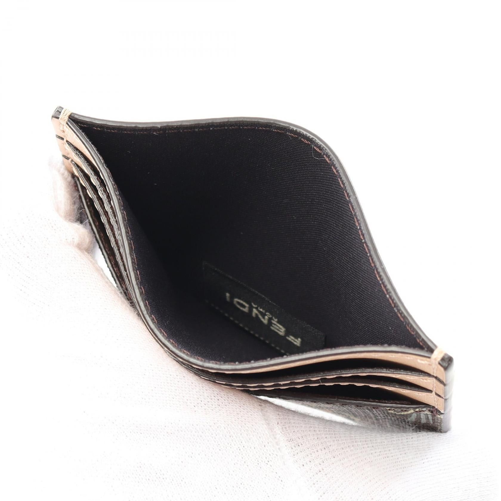 Fendi Fendi Card Case Coated Canvas Leather Brown Multicolor Size ONE SIZE - 3 Thumbnail