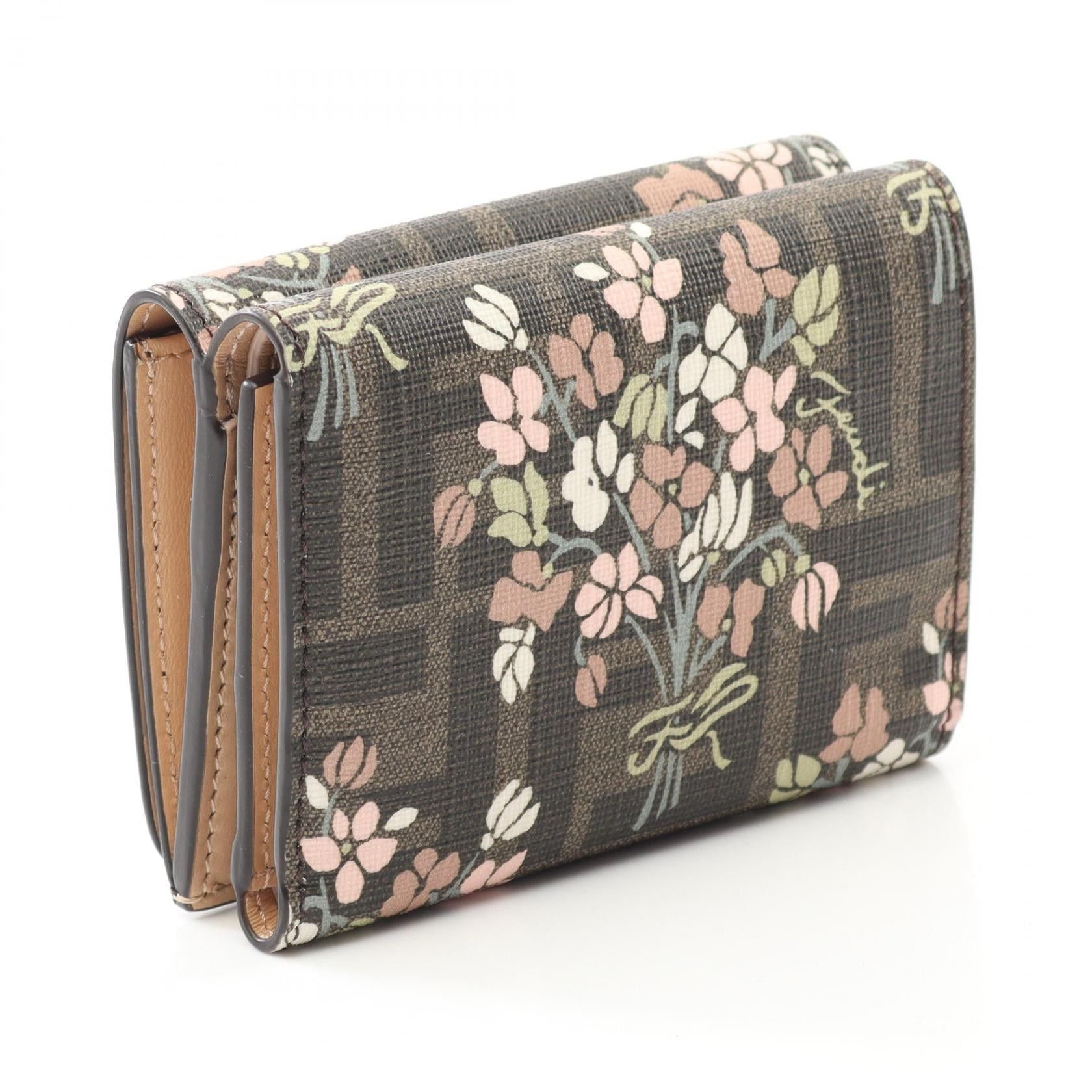 Fendi Fendi Trifold Wallet Coated Canvas Brown Multicolor Size ONE SIZE - 2 Thumbnail