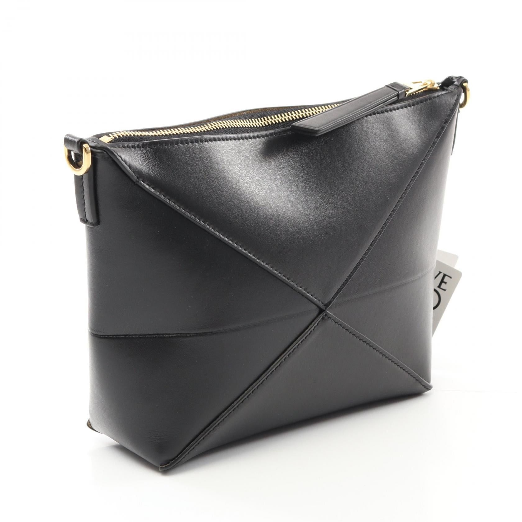 Loewe Loewe Puzzle Fold Pouch Clutch Bag Leather Black Size ONE SIZE - 2 Thumbnail