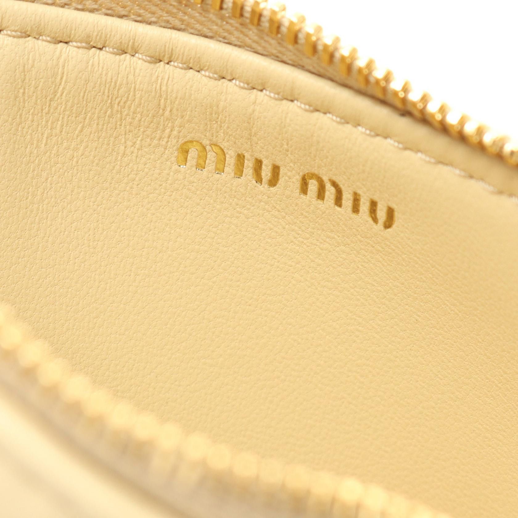 Miu Miu Miu Miu Matelasse Card Case Leather Beige Size ONE SIZE - 4 Thumbnail