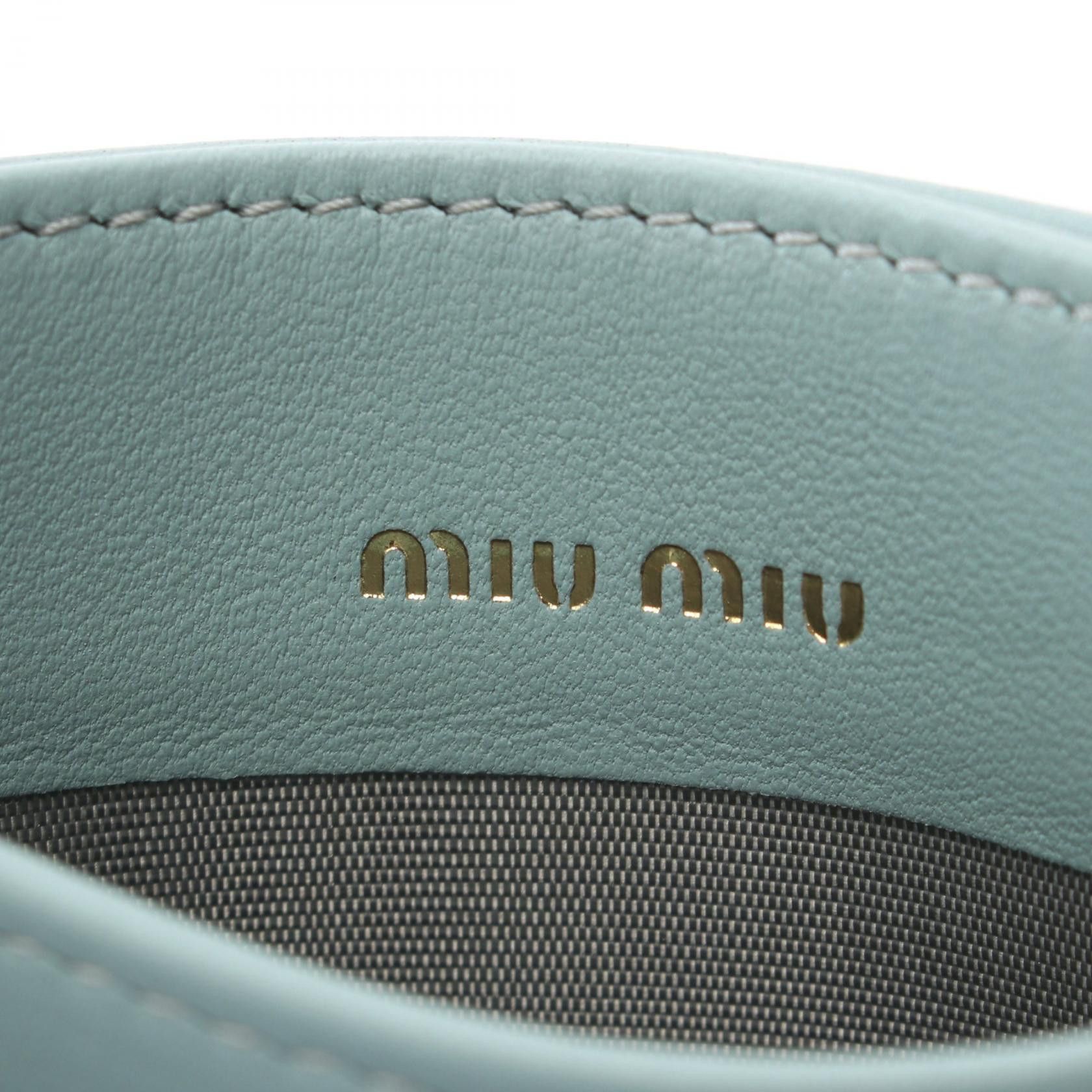 Miu Miu Miu Miu Matelasse Card Case Leather Green Size ONE SIZE - 4 Thumbnail
