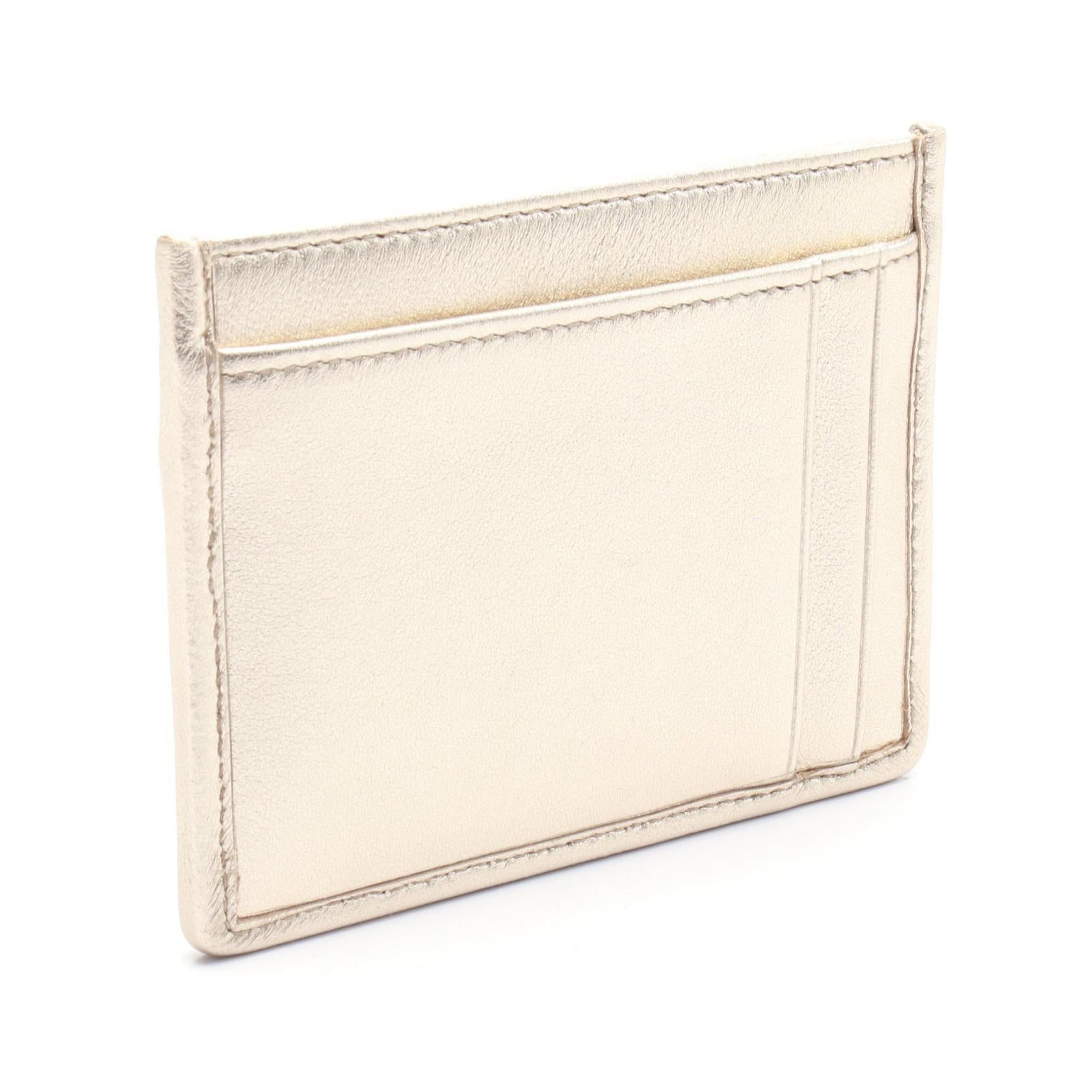Miu Miu Miu Miu Matelasse Card Case Leather Gold Size ONE SIZE - 2 Thumbnail