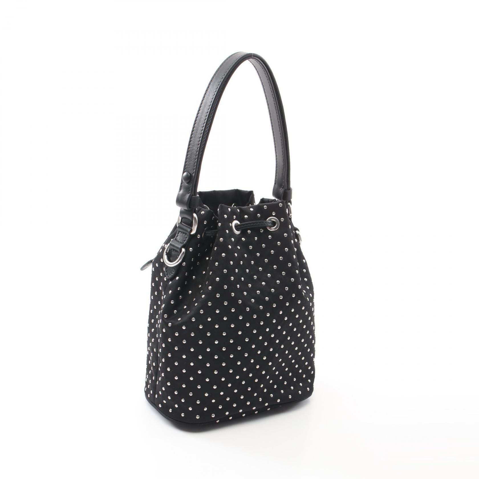 Prada Prada Studs Handbag Nylon Black Size ONE SIZE - 2 Thumbnail