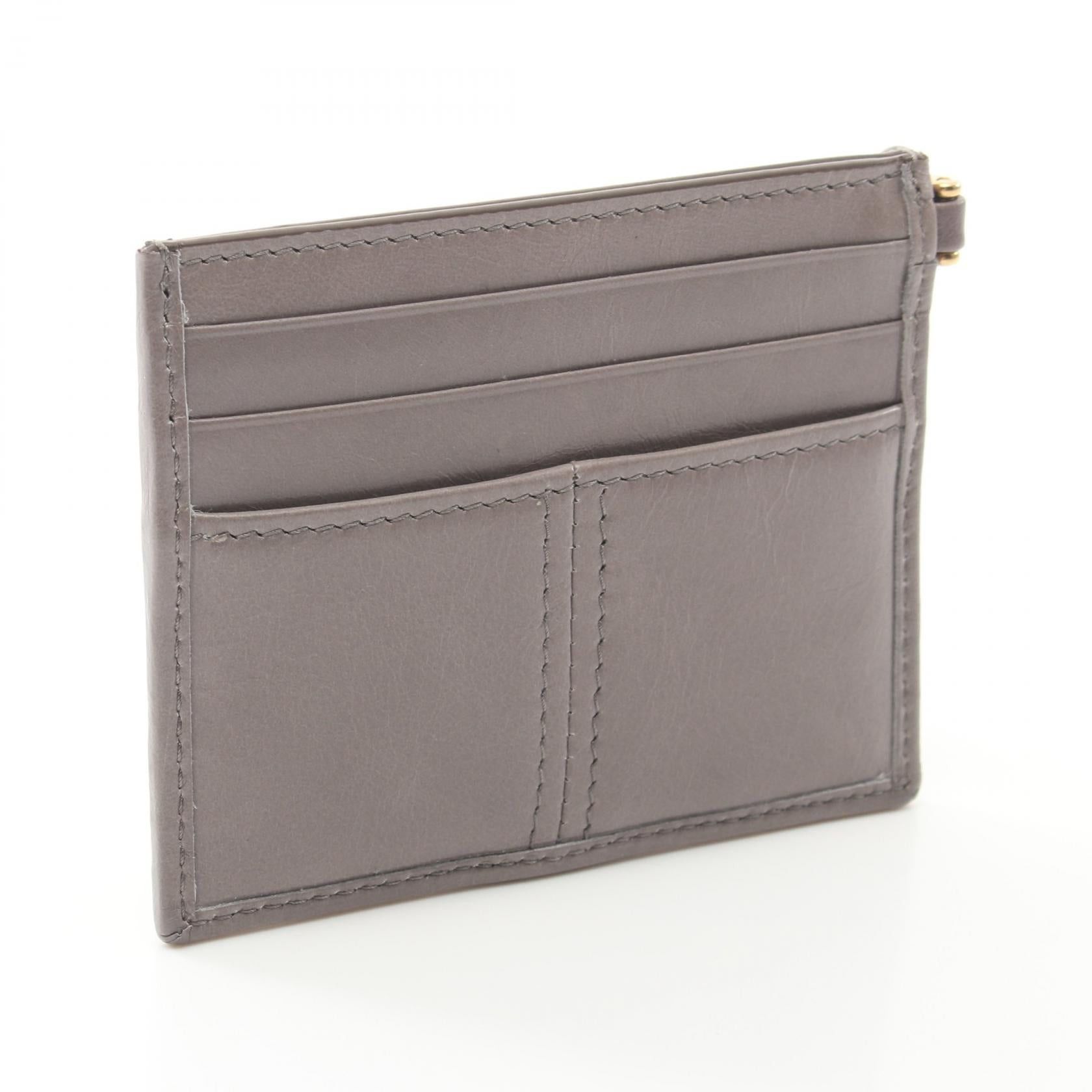 Prada Prada Soft Lux Card Case Leather Gray Size ONE SIZE - 2 Thumbnail
