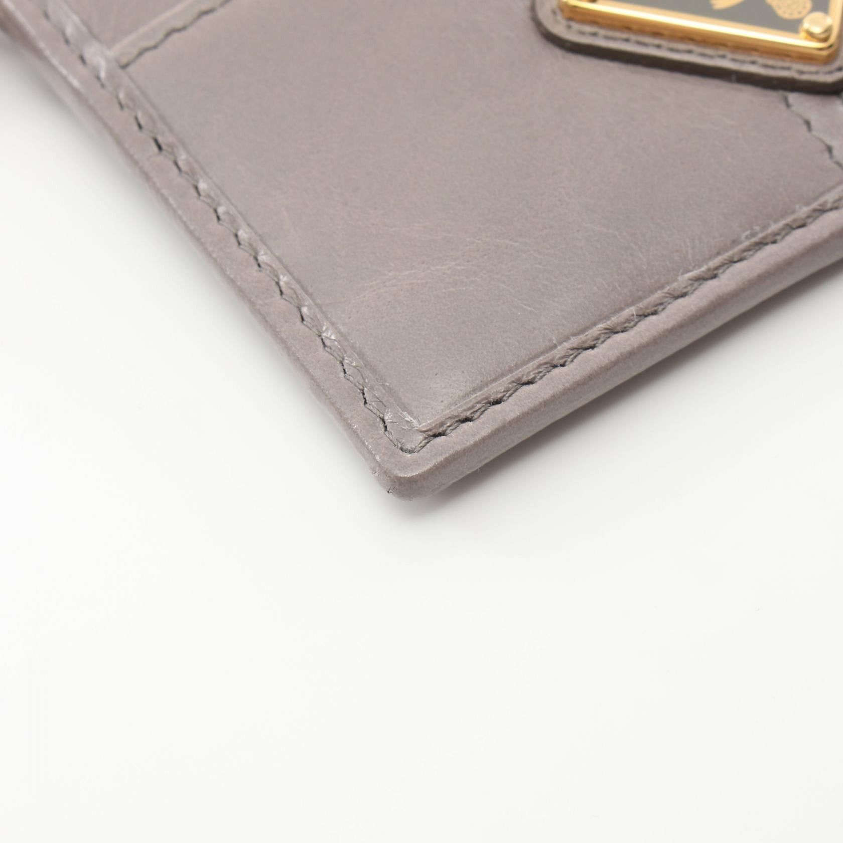 Prada Prada Soft Lux Card Case Leather Gray Size ONE SIZE - 5 Thumbnail