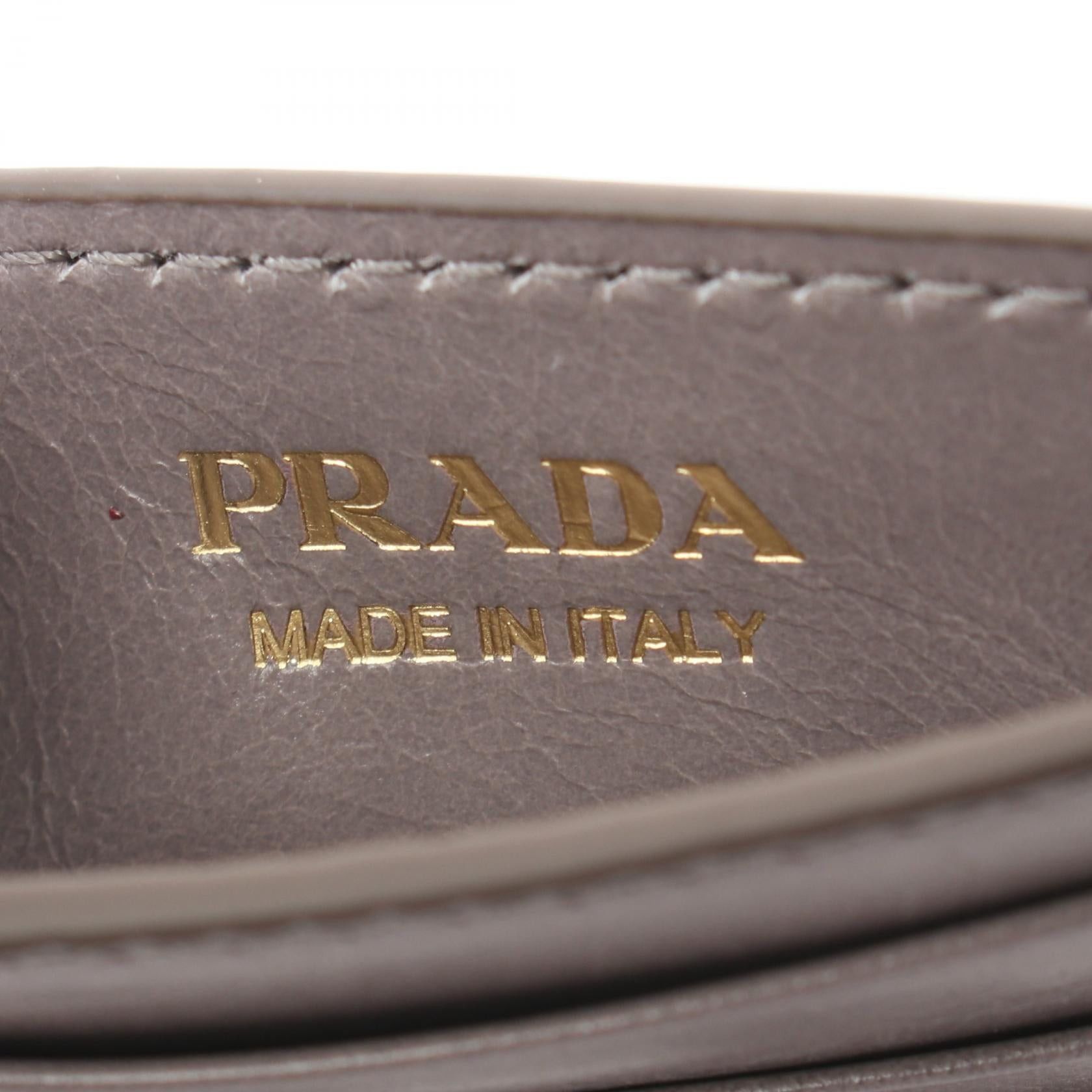 Prada Prada Soft Lux Card Case Leather Gray Size ONE SIZE - 4 Thumbnail