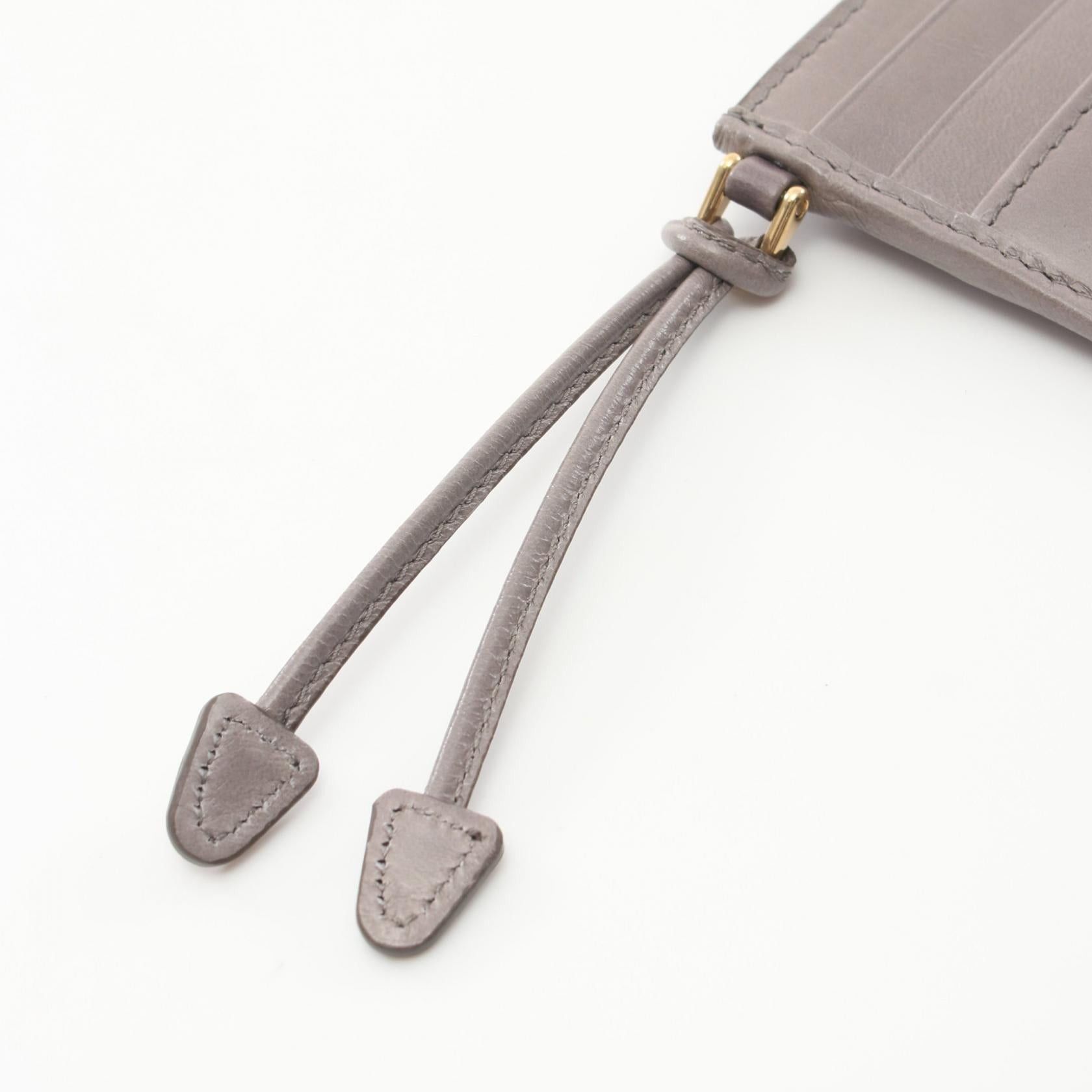 Prada Prada Soft Lux Card Case Leather Gray Size ONE SIZE - 6 Thumbnail