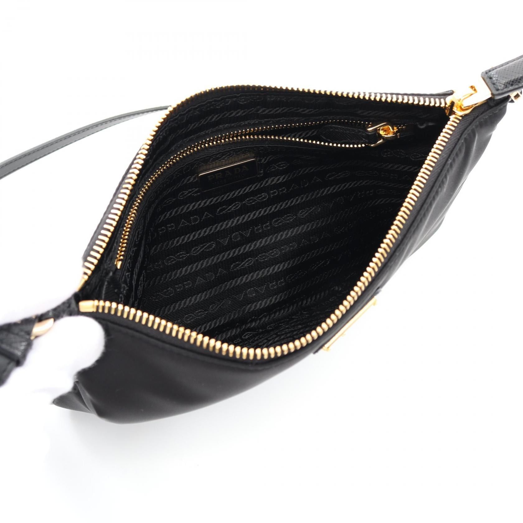Prada Prada Shoulder Bag Nylon Saffiano Leather Black Size ONE SIZE - 3 Thumbnail
