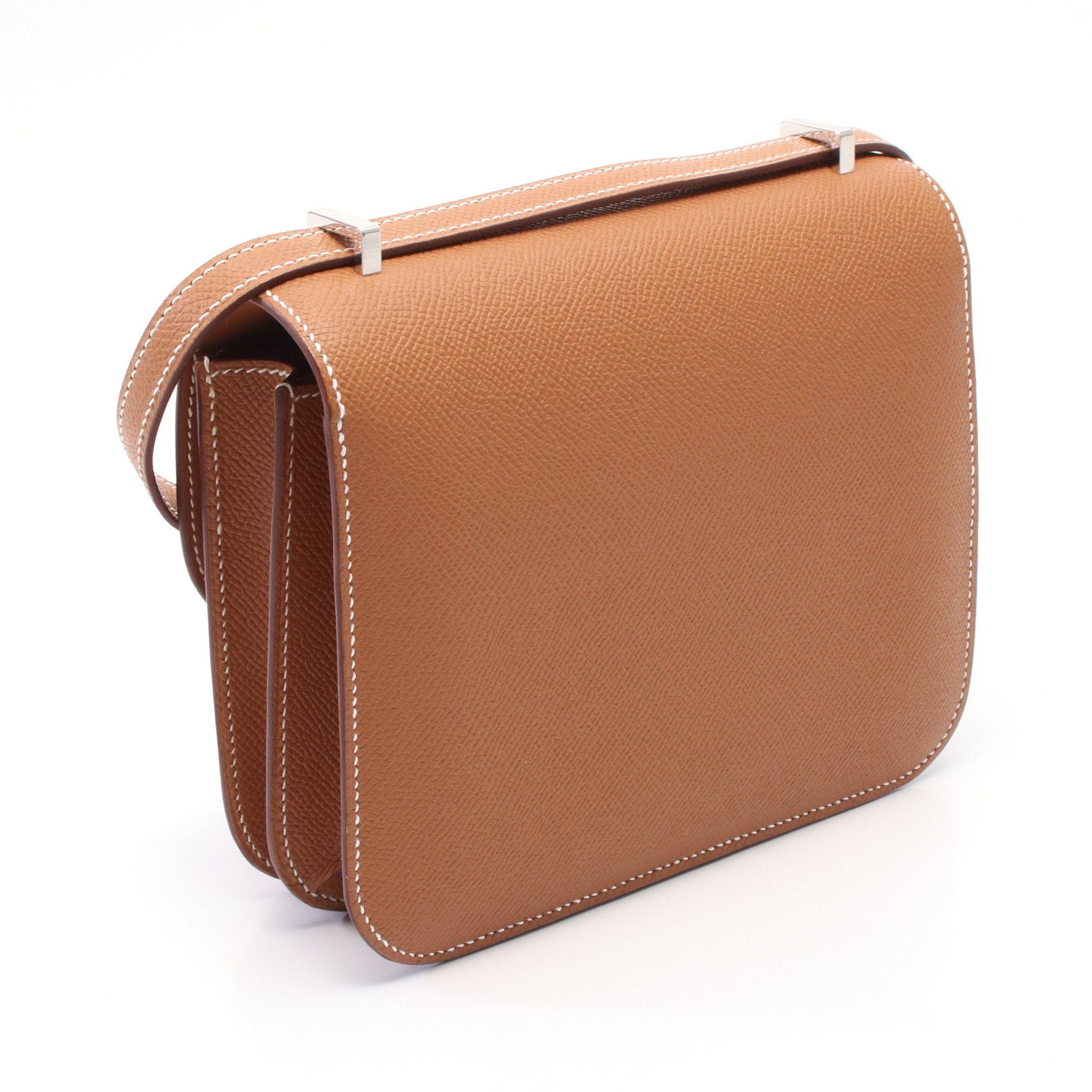 Hermes Hermes Constance 3 Mini Miroir Gold Shoulder Bag Veau Epsom Brown Silver Hardware Double Engraved Size ONE SIZE - 2 Thumbnail