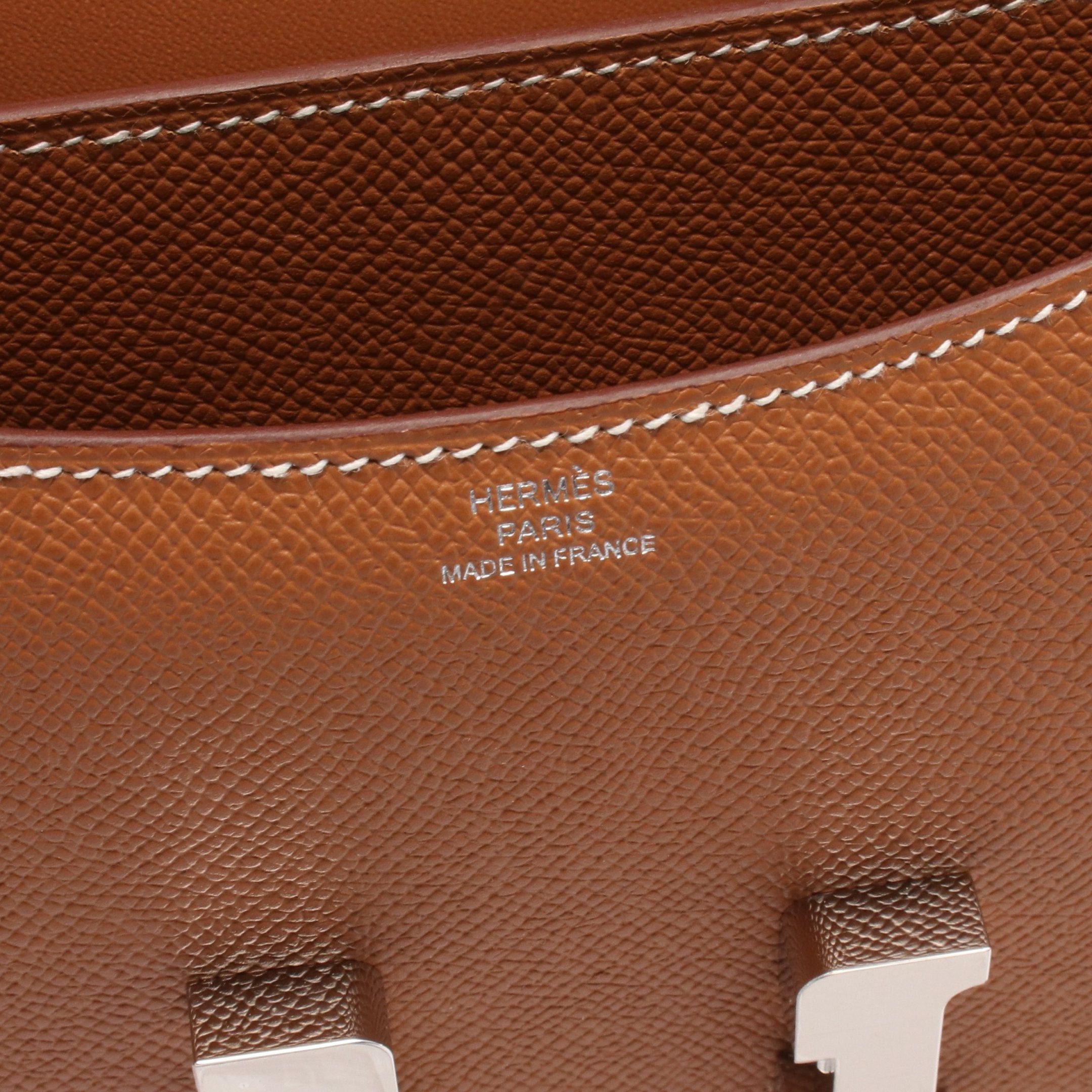 Hermes Hermes Constance 3 Mini Miroir Gold Shoulder Bag Veau Epsom Brown Silver Hardware Double Engraved Size ONE SIZE - 4 Thumbnail