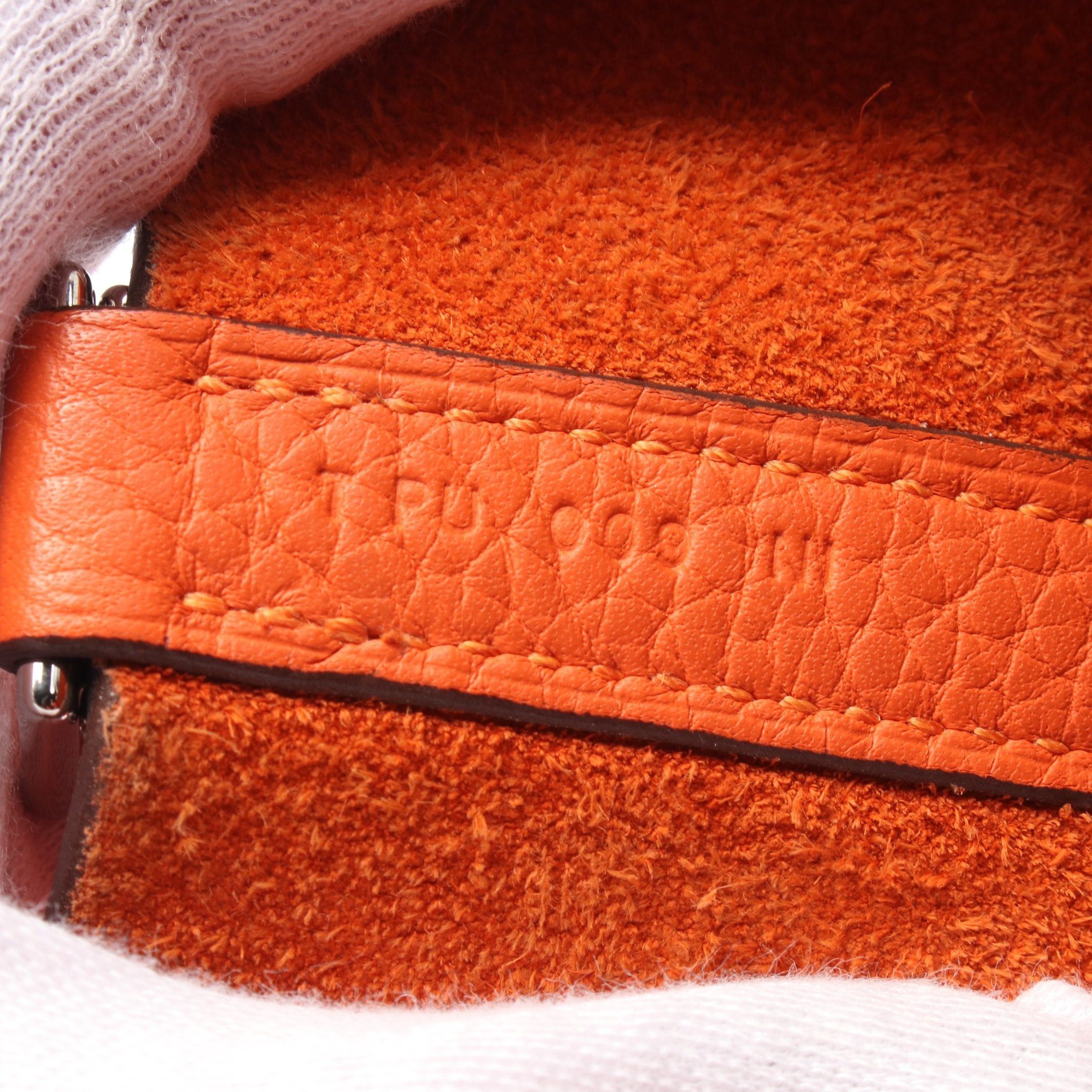 Hermes Hermes Picotan Lock Pm Handbag Clemence Leather Orange Silver Hardware T Stamp Size ONE SIZE - 5 Thumbnail