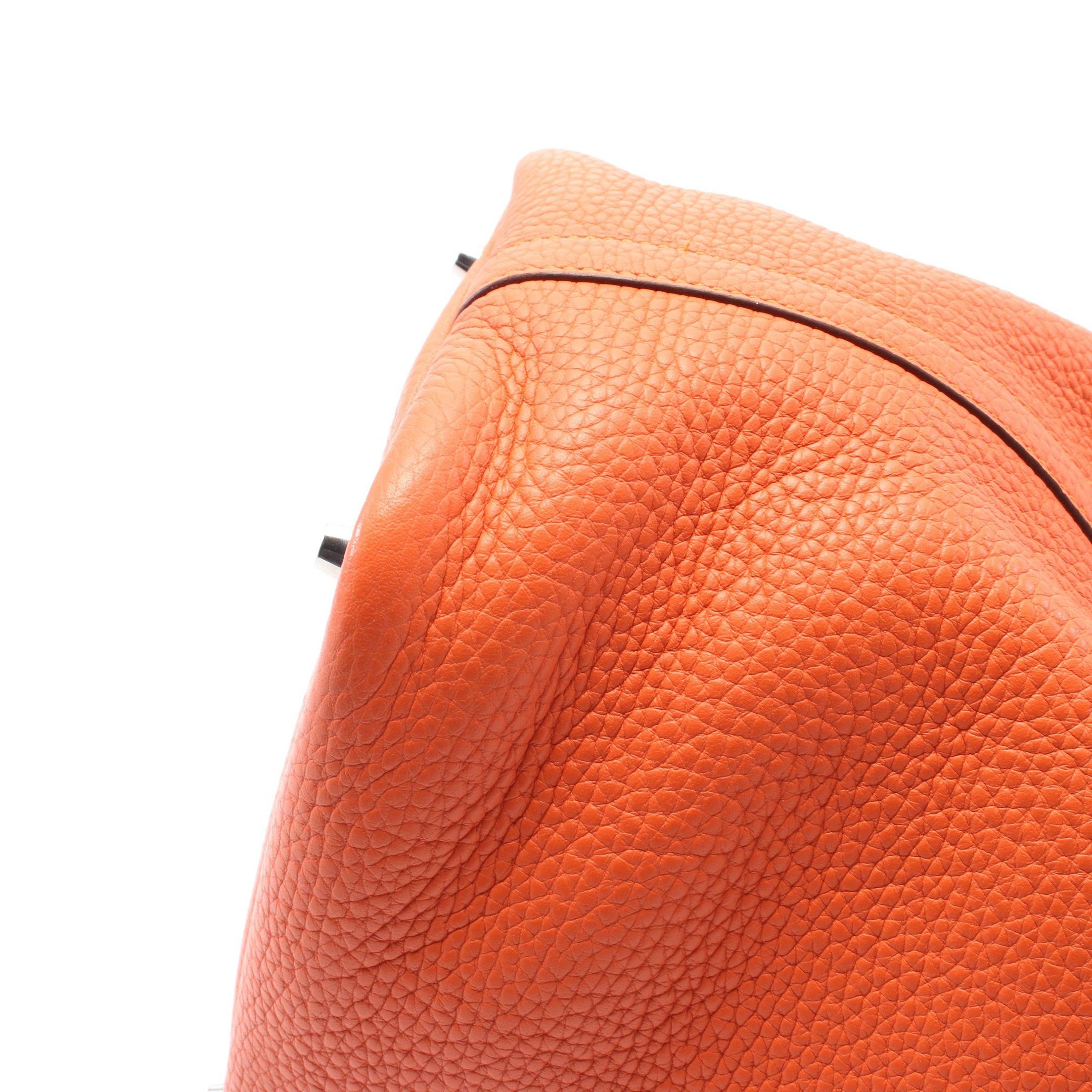 Hermes Hermes Picotan Lock Pm Handbag Clemence Leather Orange Silver Hardware T Stamp Size ONE SIZE - 8 Thumbnail