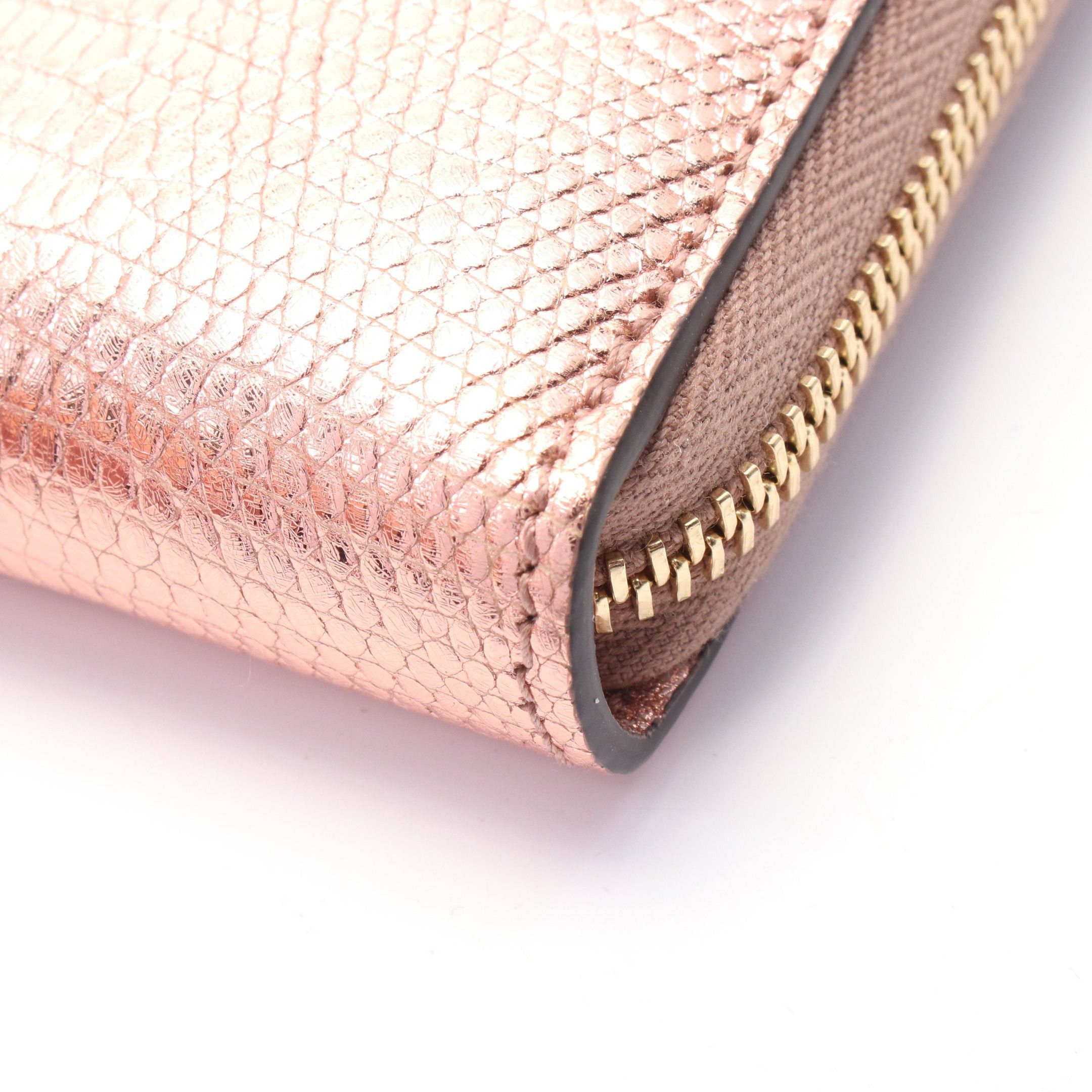 Gucci Gucci Petite Marmont Gg Round Zipper Long Wallet Leather Pink Metallic Size ONE SIZE - 5 Thumbnail