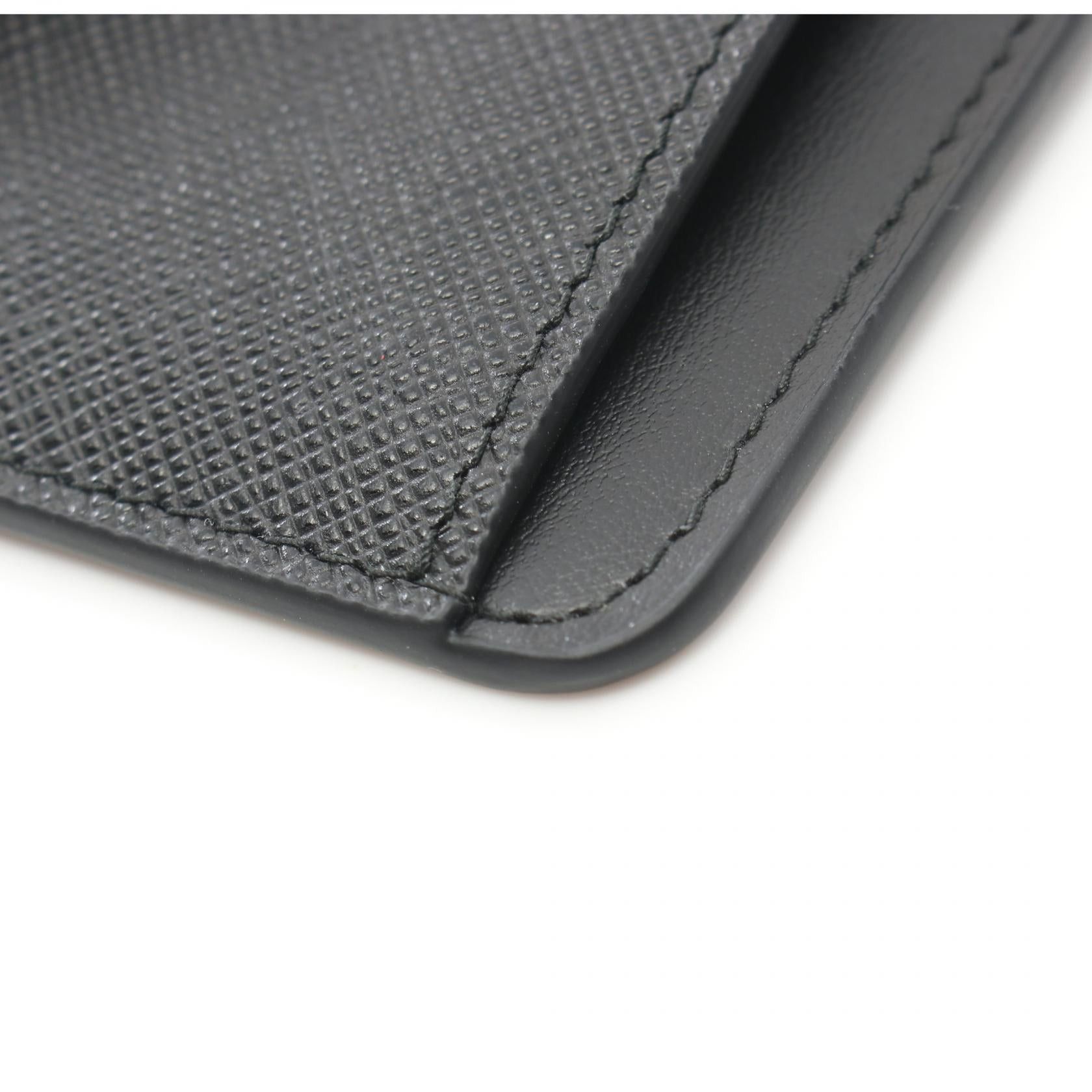 Prada Prada Saffiano Tab Lu Coin Purse Leather Black Size ONE SIZE - 6 Thumbnail