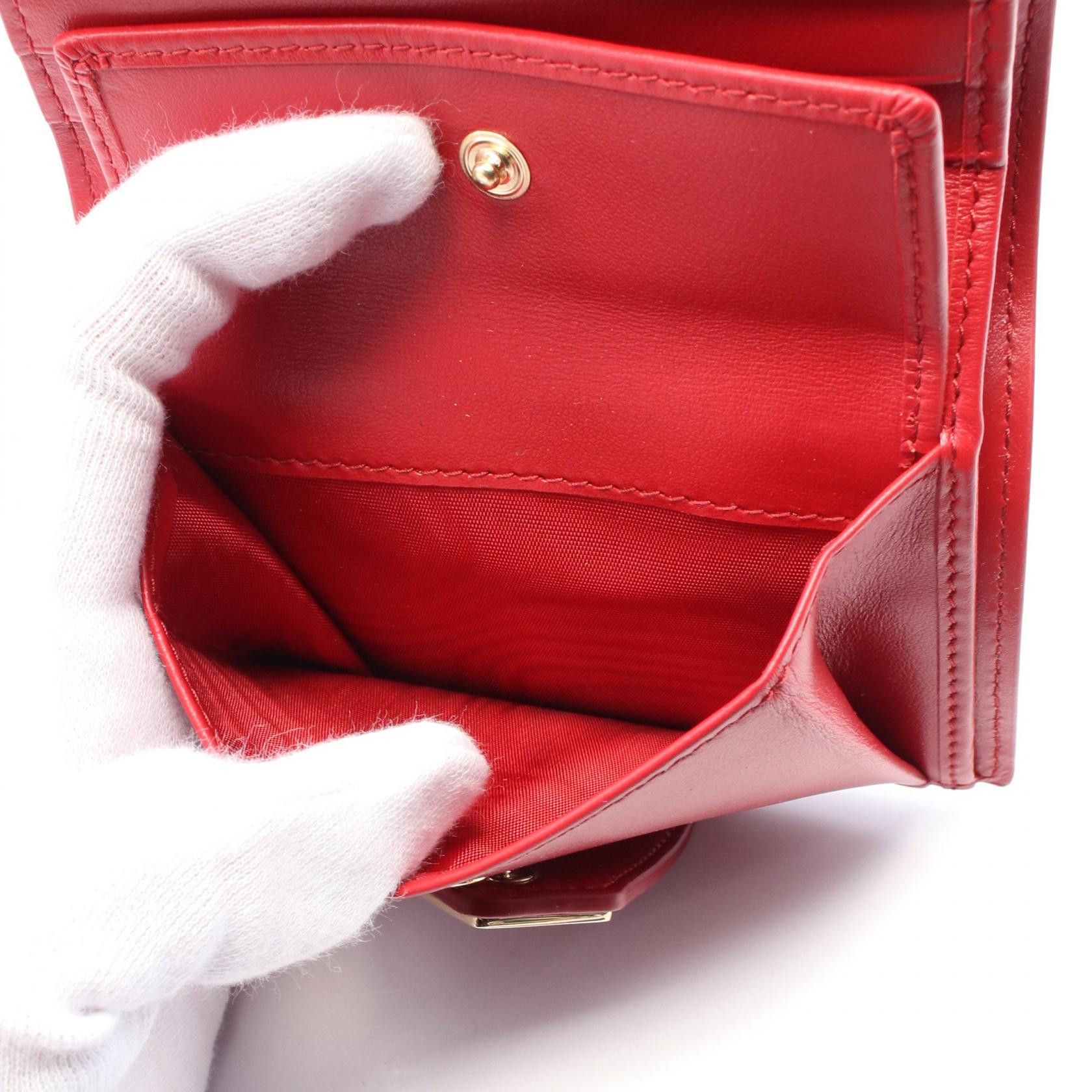 Prada Prada City Saffiano L Cahier Bi-Fold Wallet Leather Red Size ONE SIZE - 5 Thumbnail