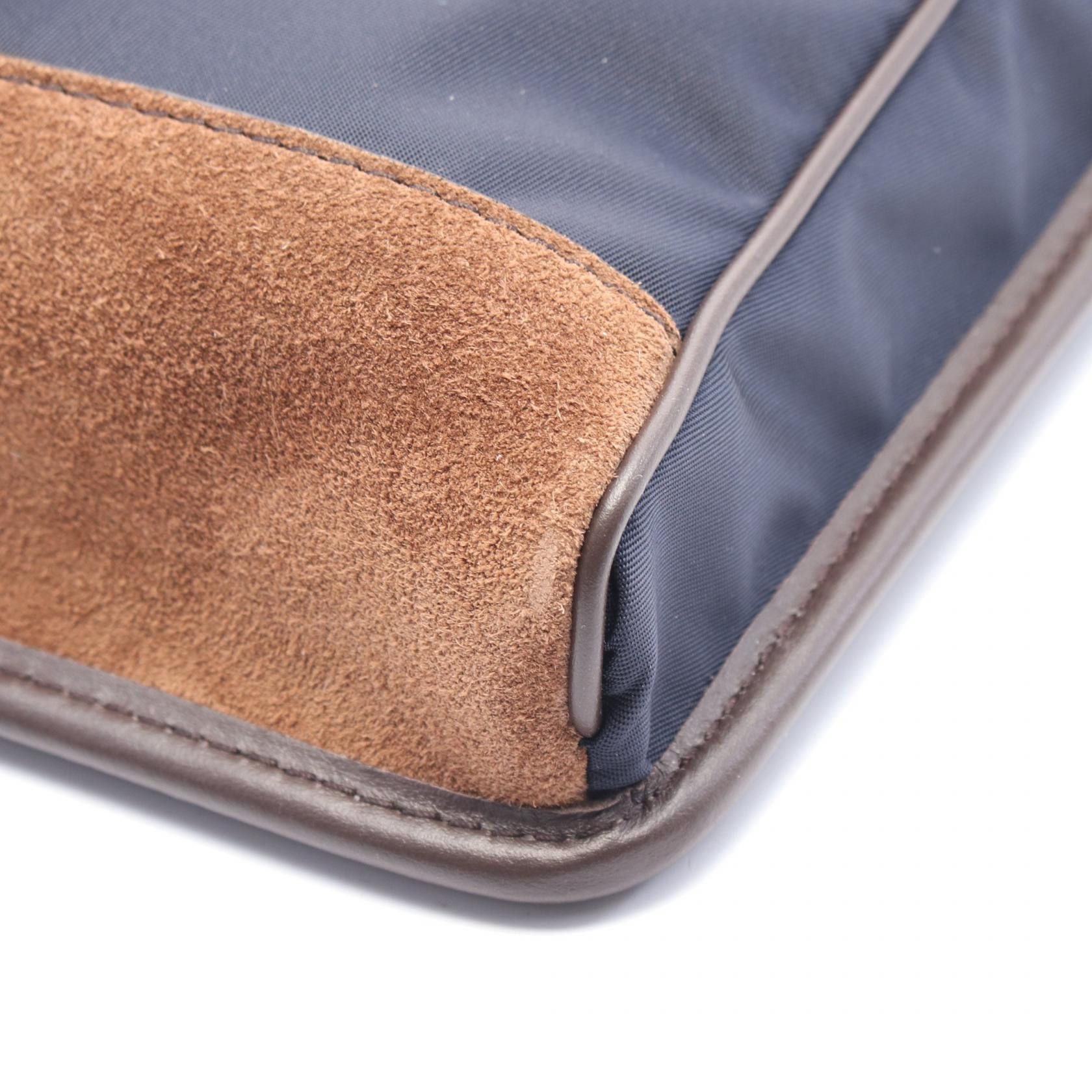 Prada Prada Re Nylon Shoulder Bag Suede Leather Navy Brown Size ONE SIZE - 5 Thumbnail