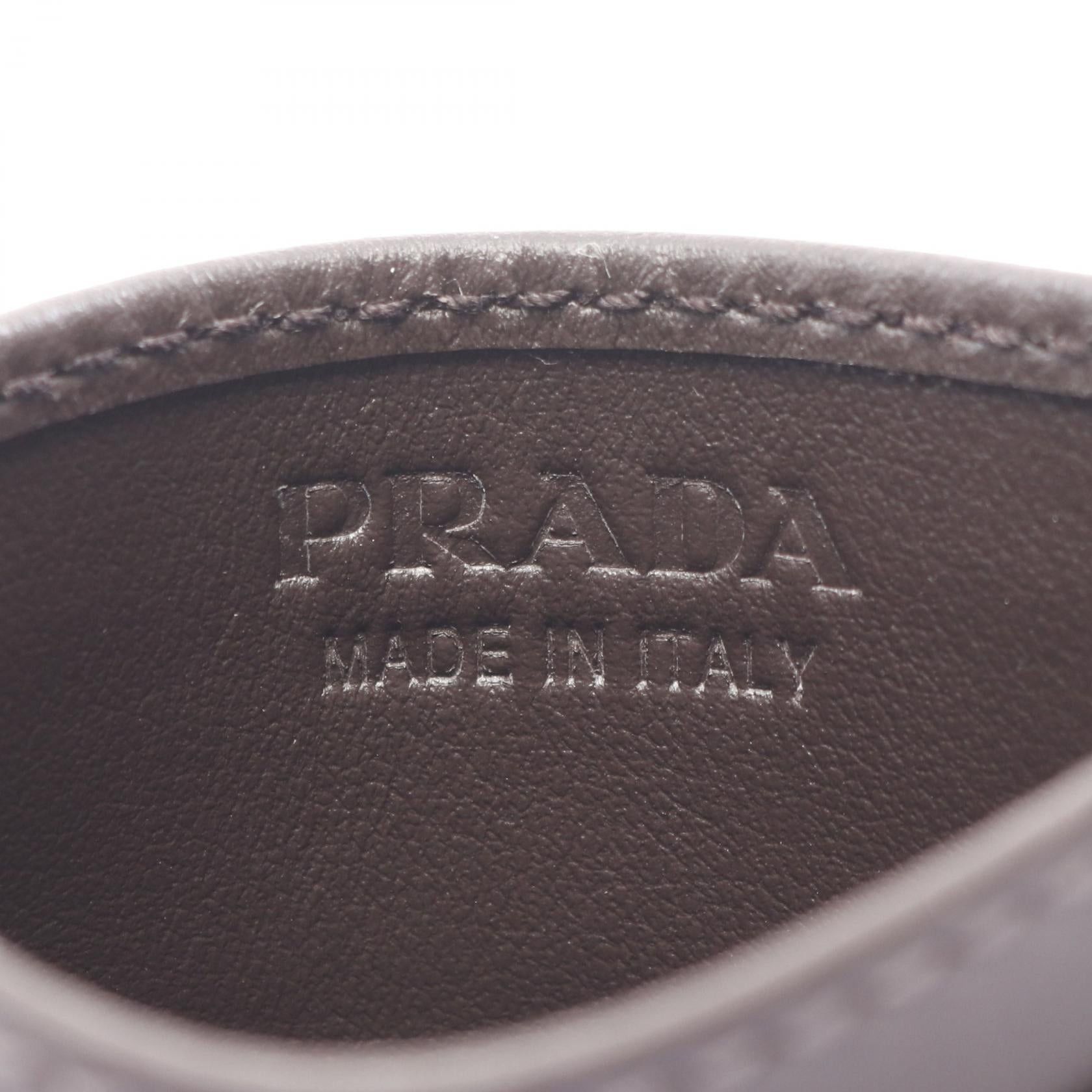 Prada Prada Re-Nylon Tessuto Camos Card Case Leather Nylon Navy Brown Size ONE SIZE - 4 Thumbnail
