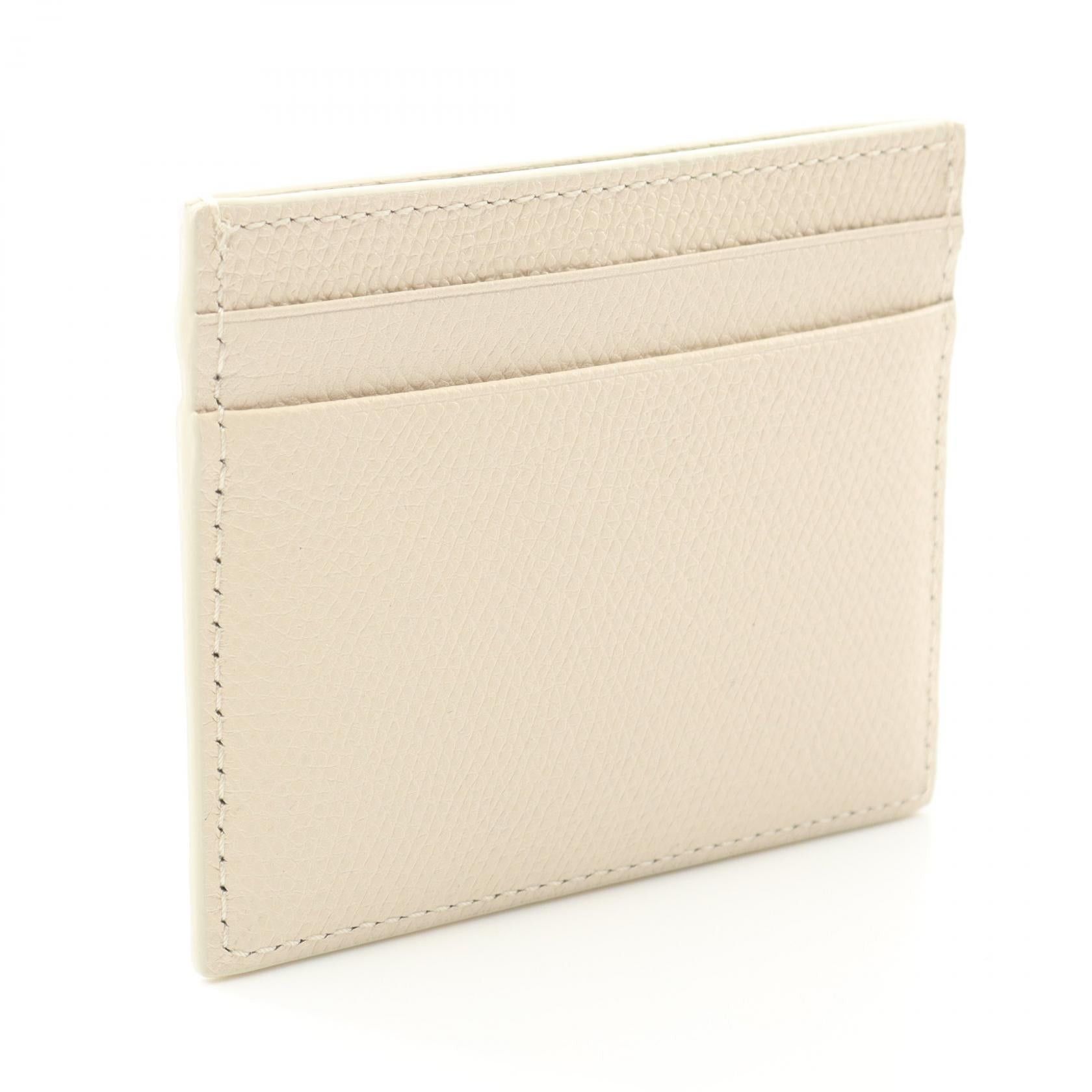 Valentino Valentino V Logo Signature Card Case Leather Ivory Size ONE SIZE - 2 Thumbnail