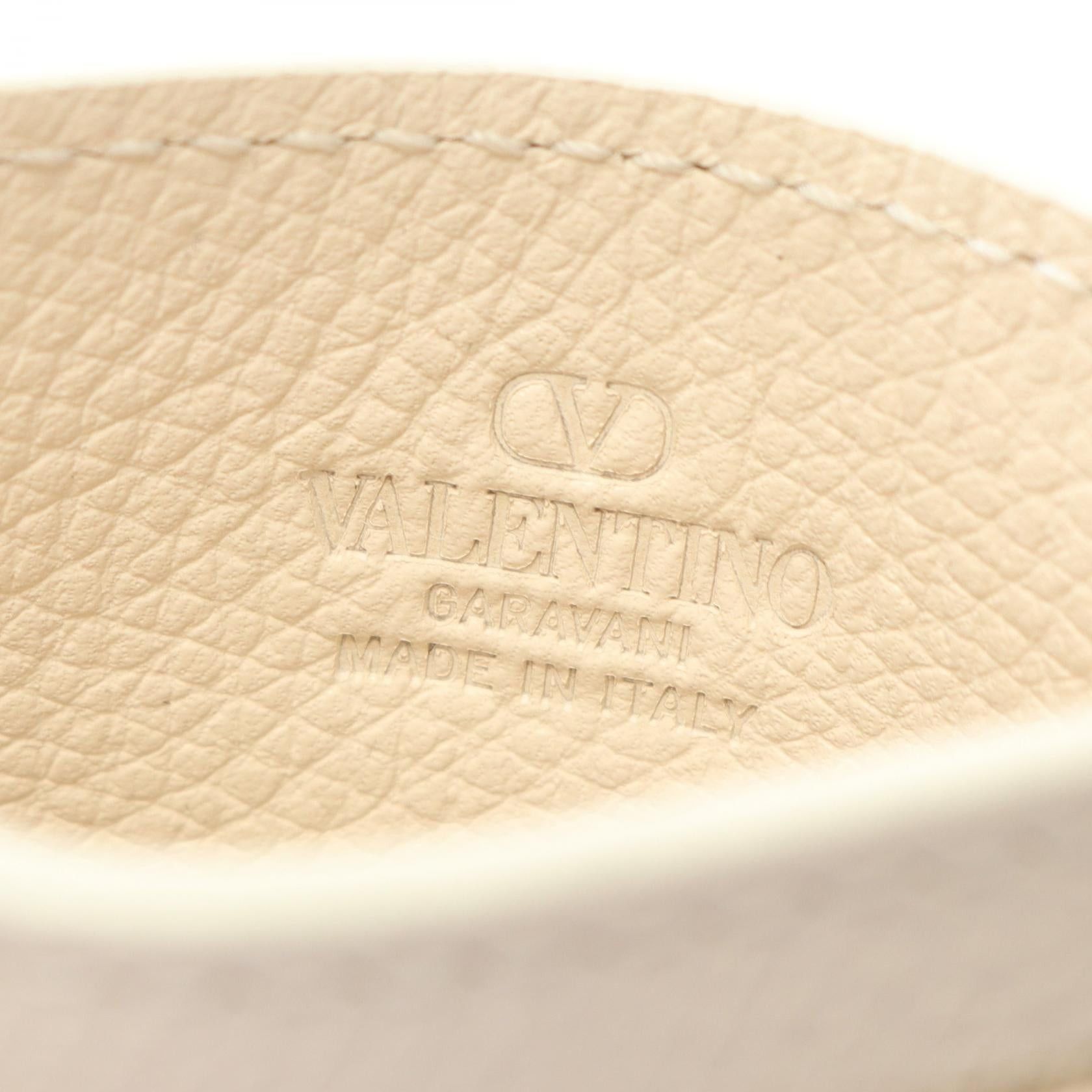 Valentino Valentino V Logo Signature Card Case Leather Ivory Size ONE SIZE - 4 Thumbnail
